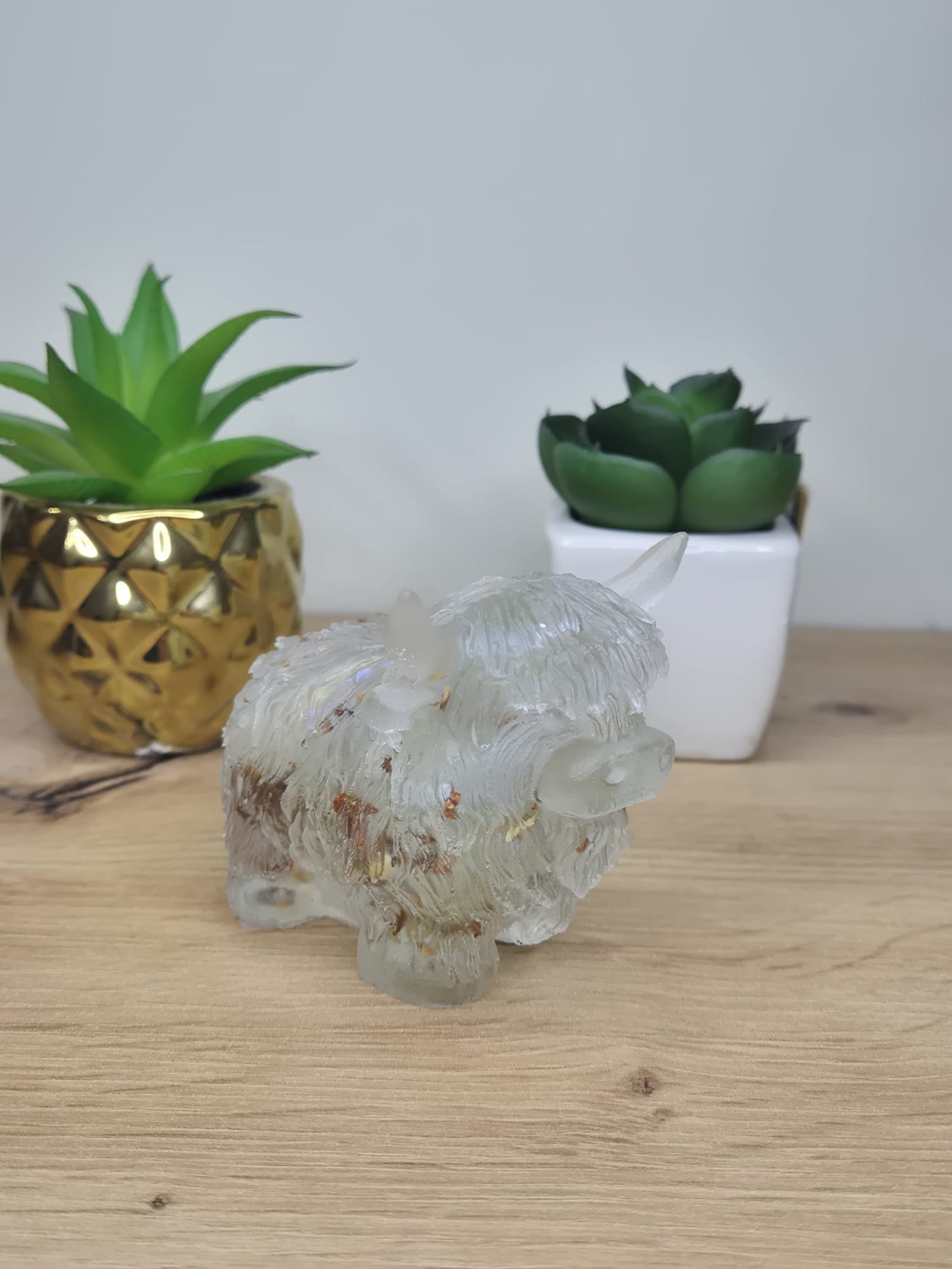 Handmade Resin Highland Cow Figure