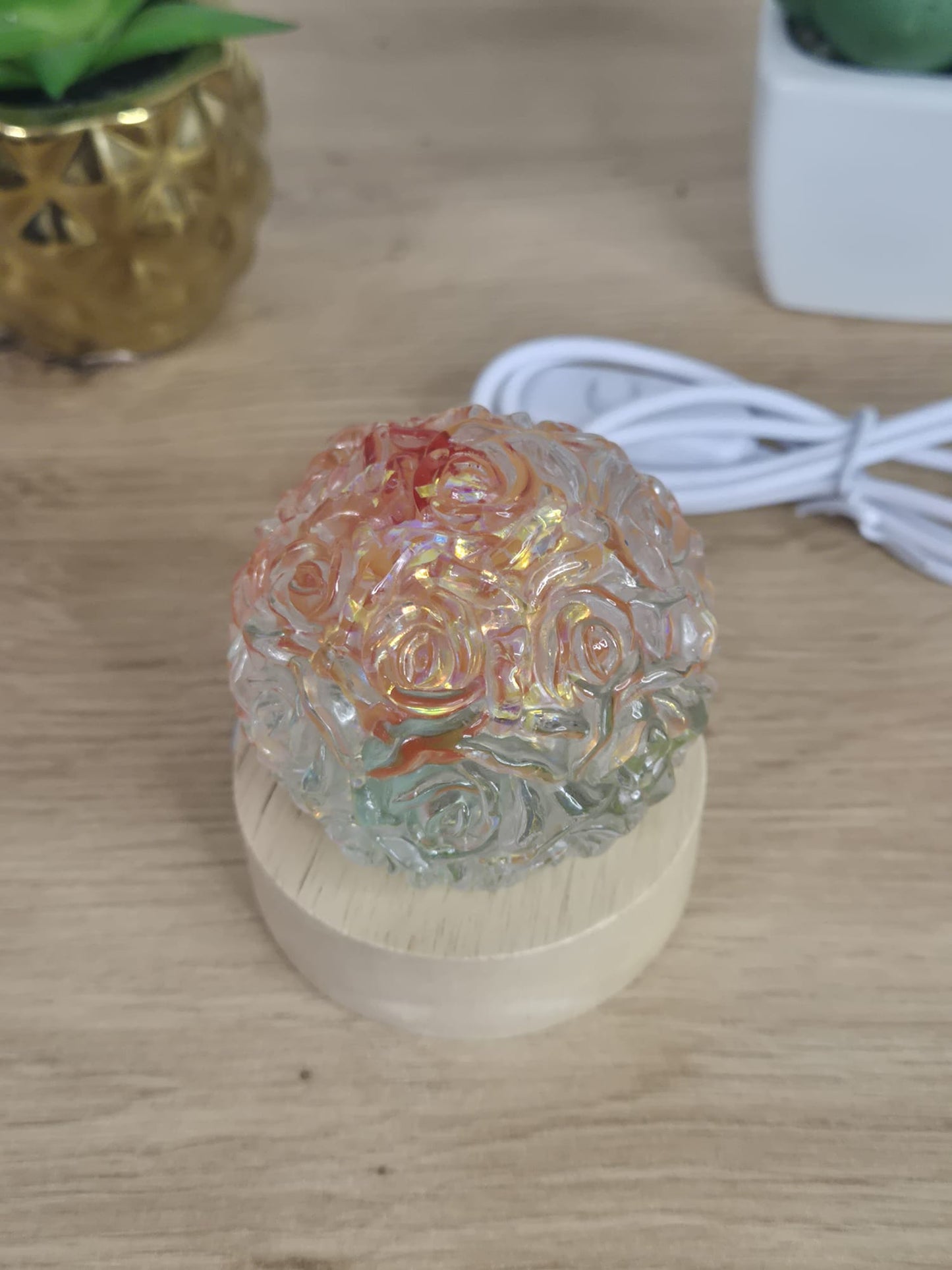 Resin Flower Night Lamp