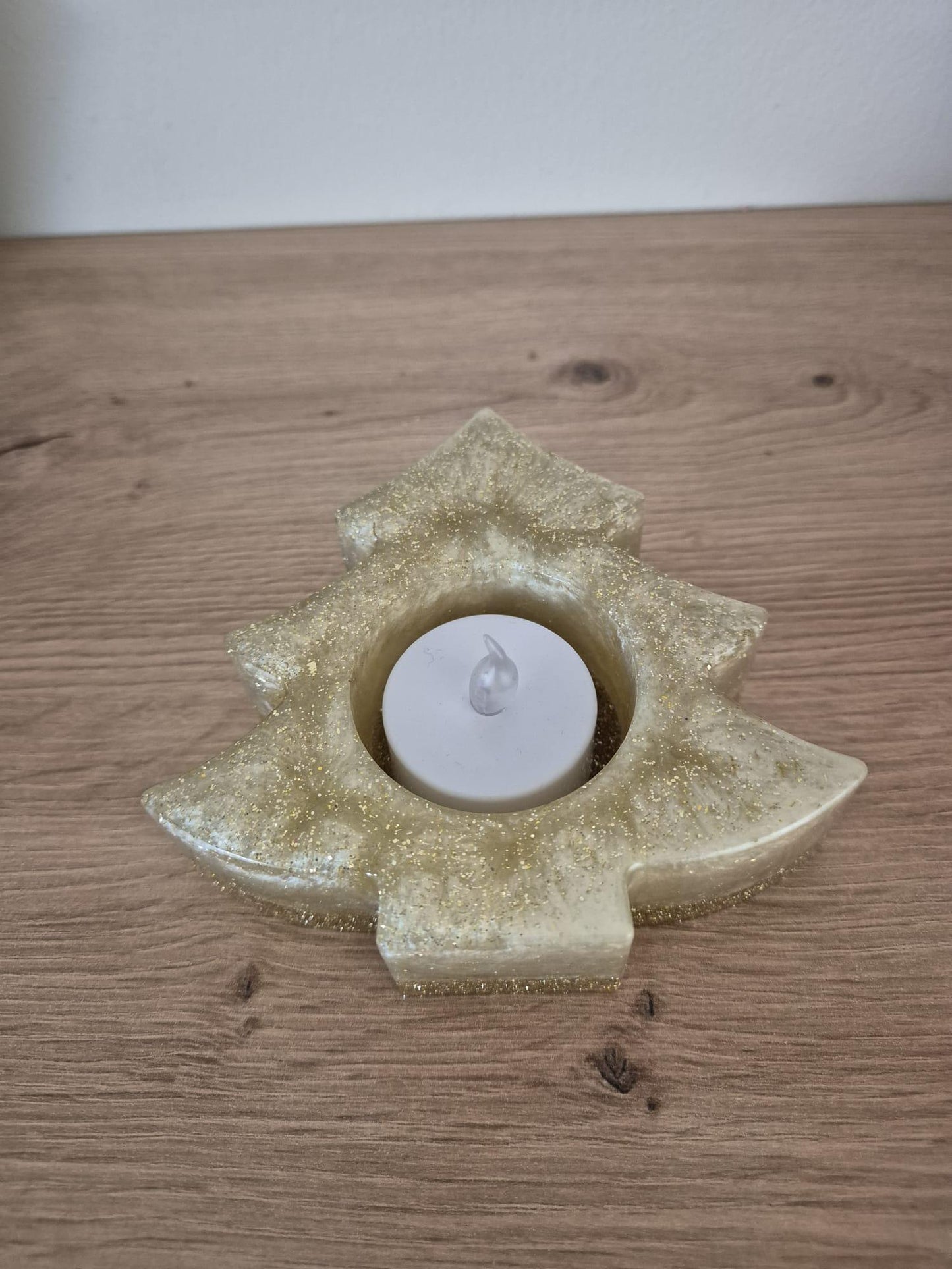 Handmade resin Christmas Tree Tealight holder Decoration