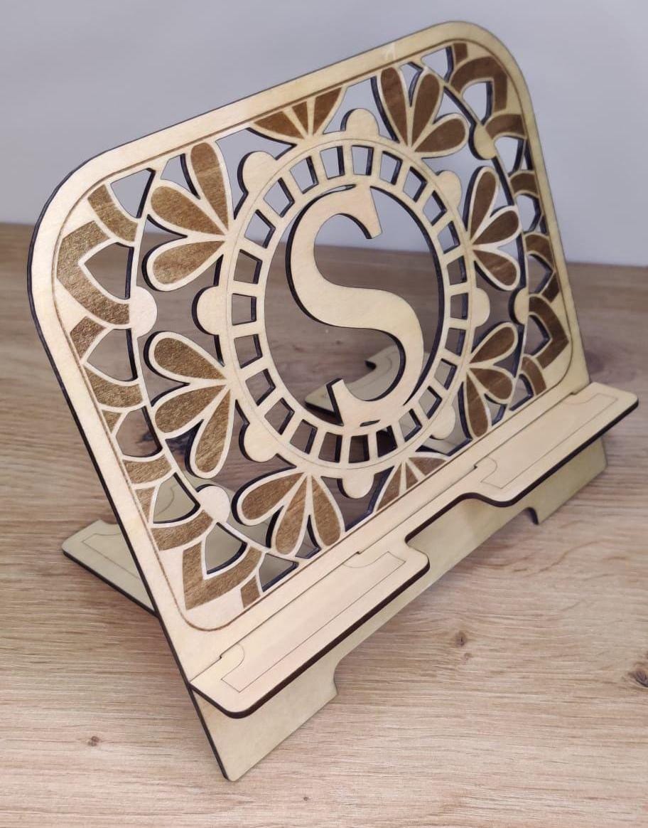 Monogram personalized tablet holder