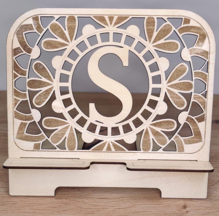 Monogram personalized tablet holder