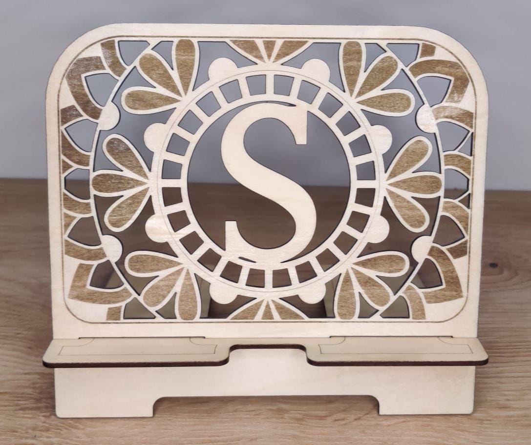 Monogram personalized tablet holder