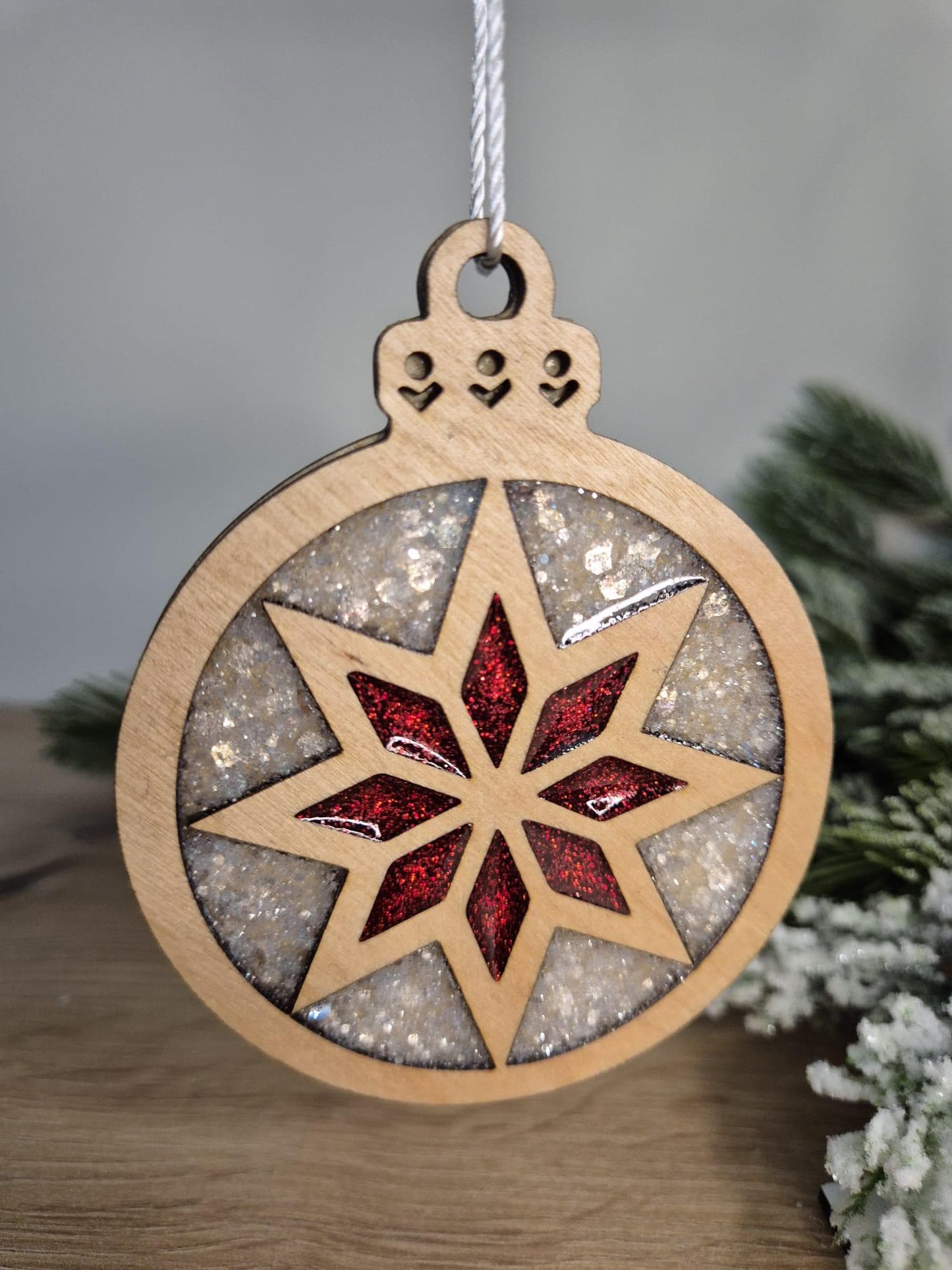 Resin and wood Christmas Tree Decoration