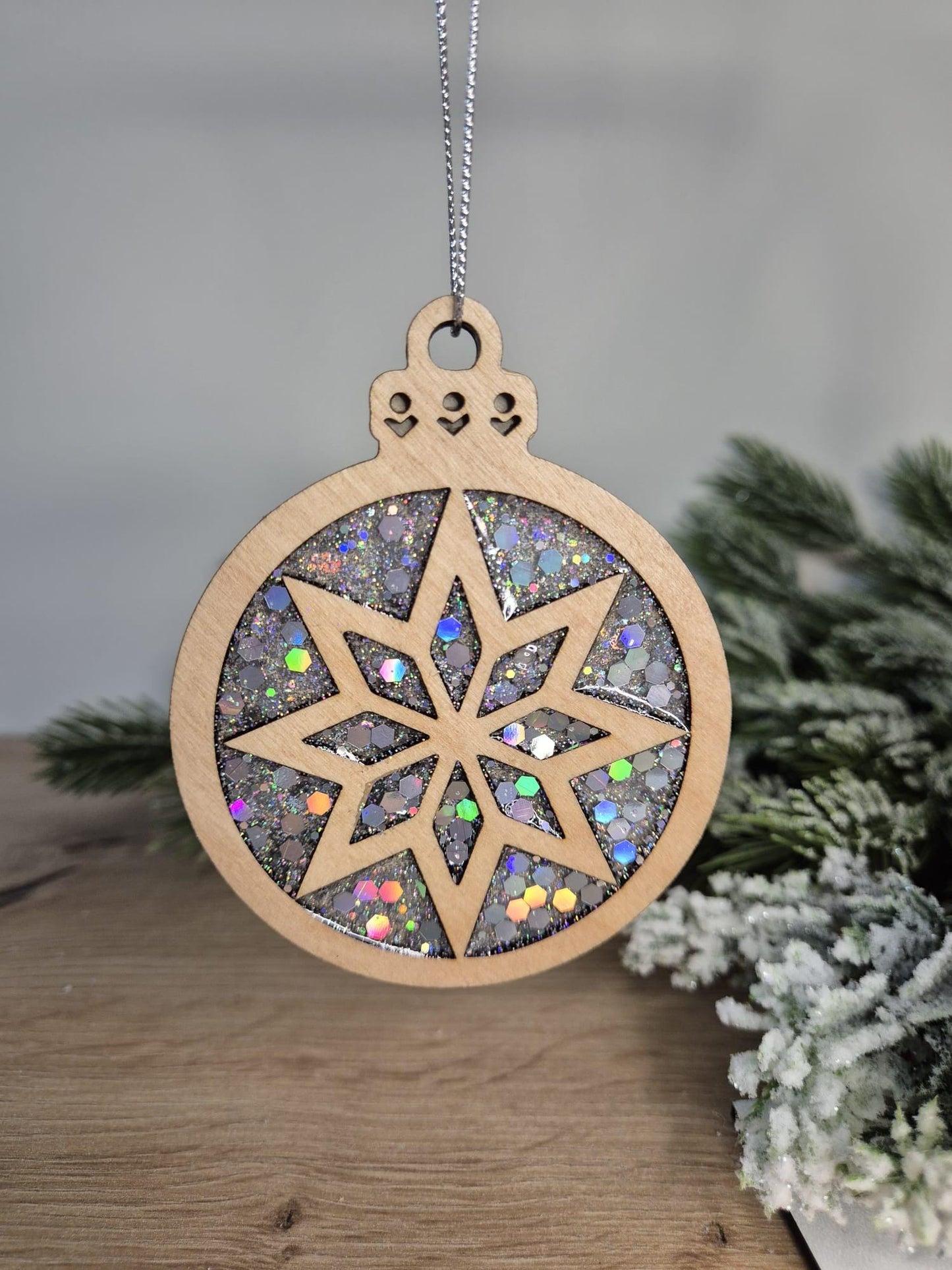 Resin and wood Christmas Tree Decoration
