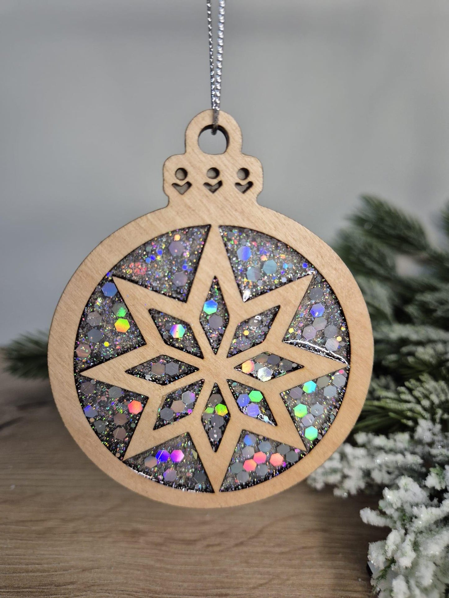 Resin and wood Christmas Tree Decoration