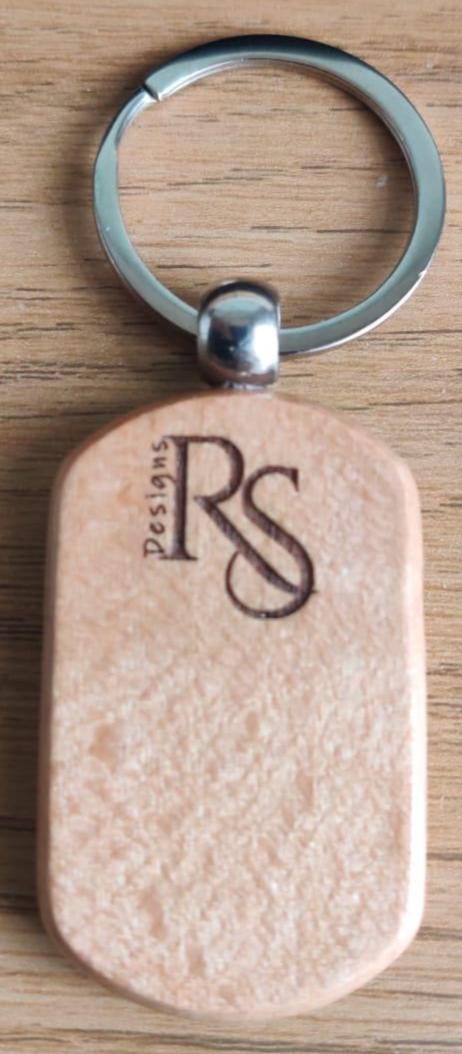 Wooden Personalised Key ring,  engraved on both sides