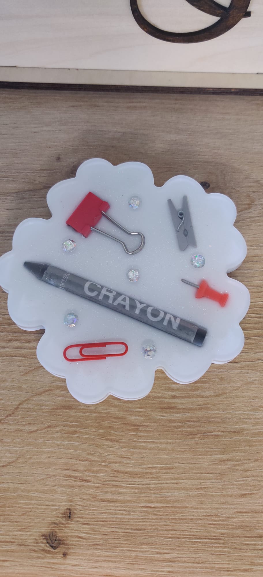 Resin coaster school themed