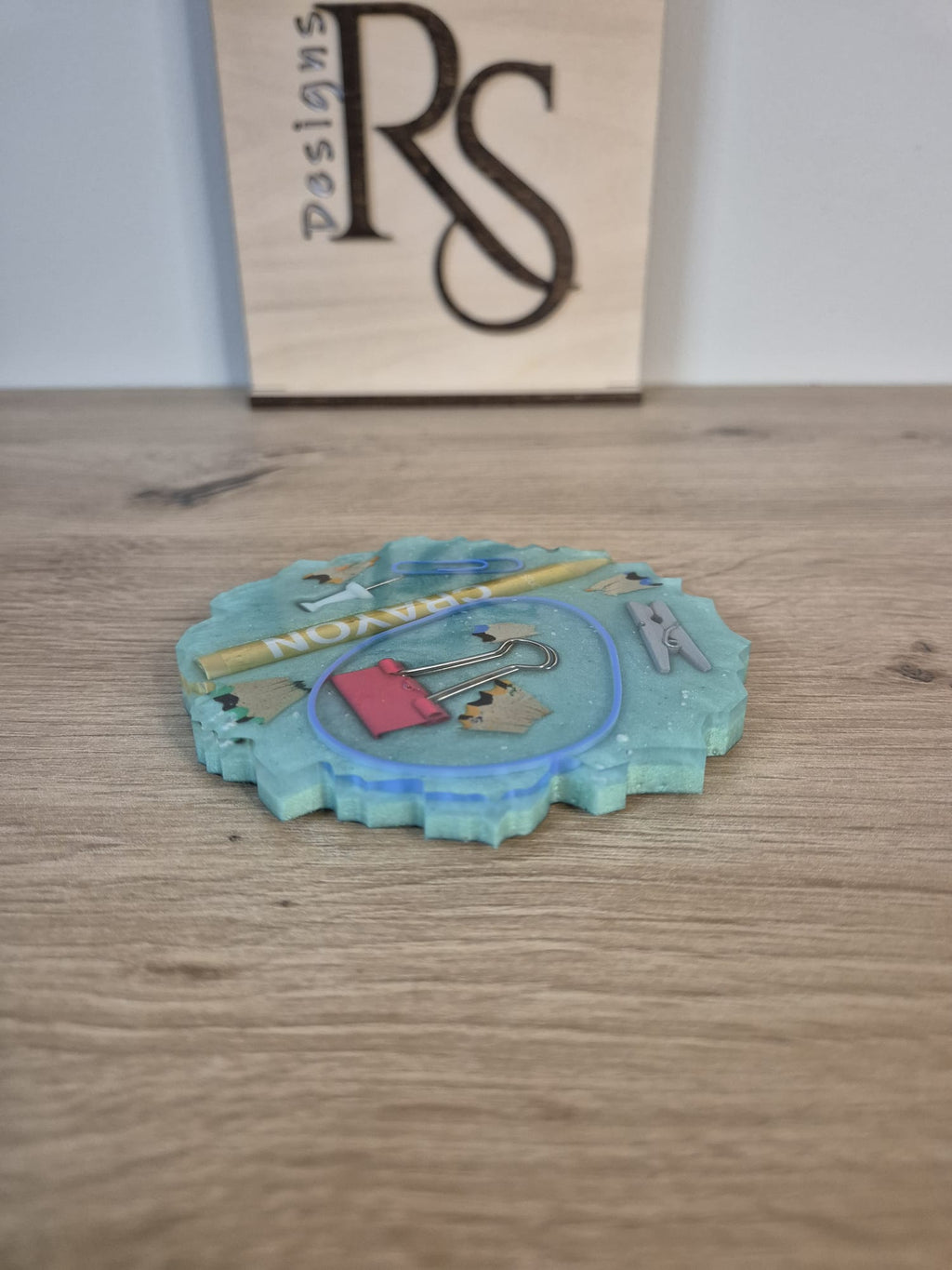 Resin coaster school themed