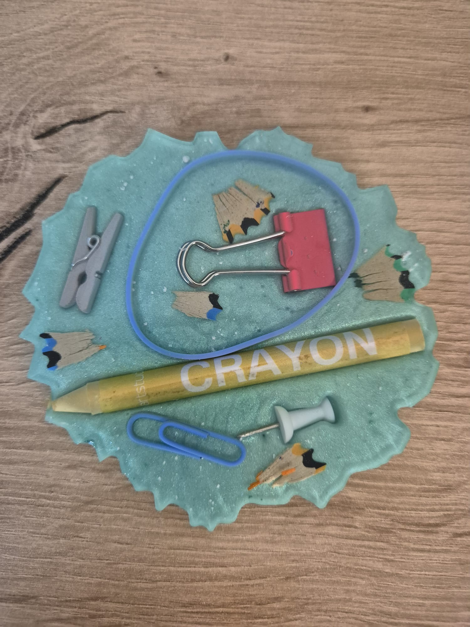 Resin coaster school themed