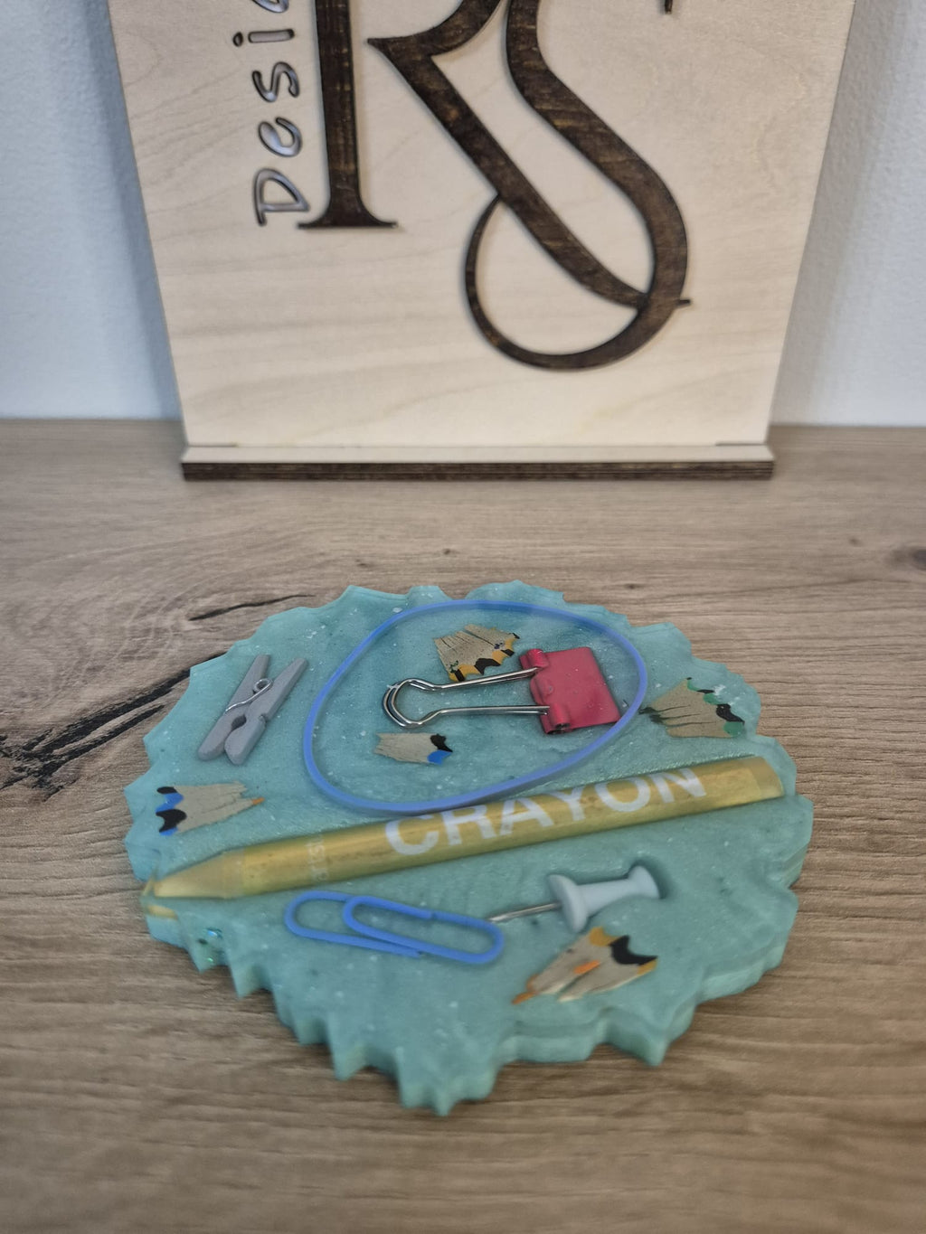 Resin coaster school themed