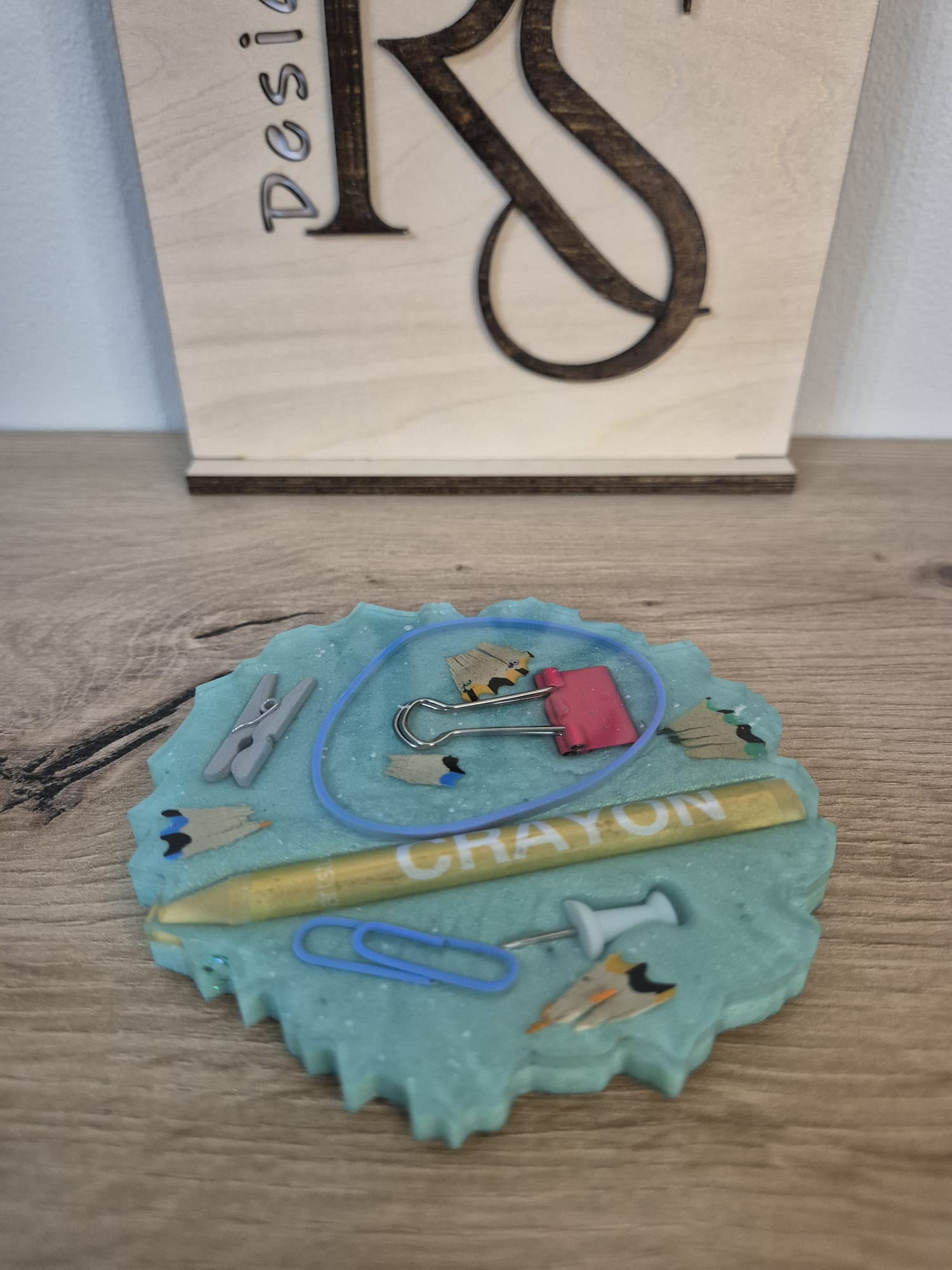 Resin coaster school themed