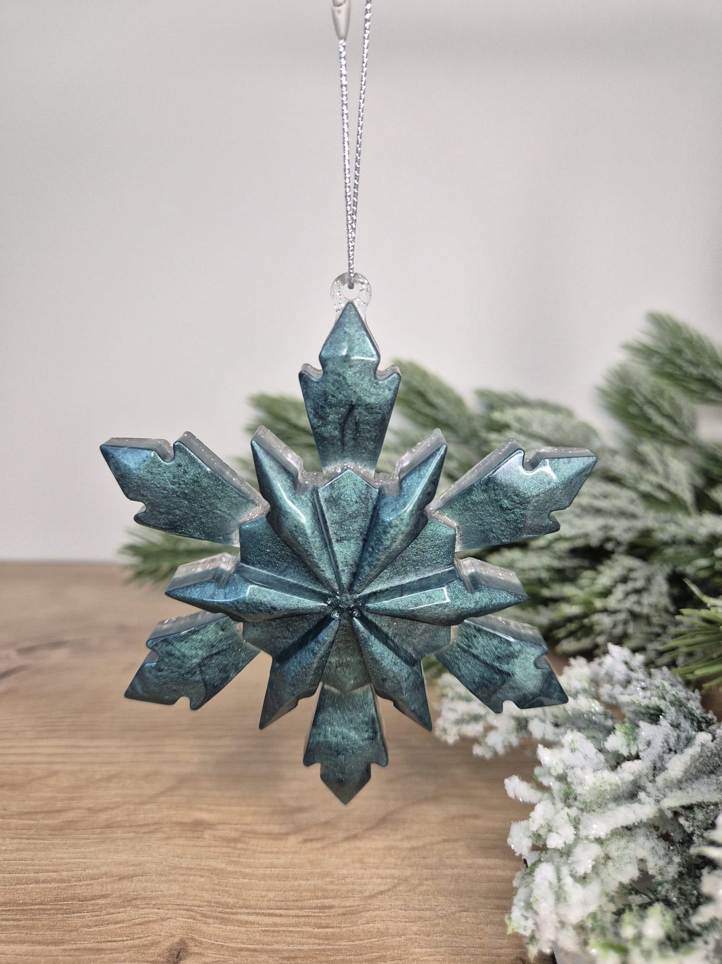 Handmade Resin snowflake Christmas ornament