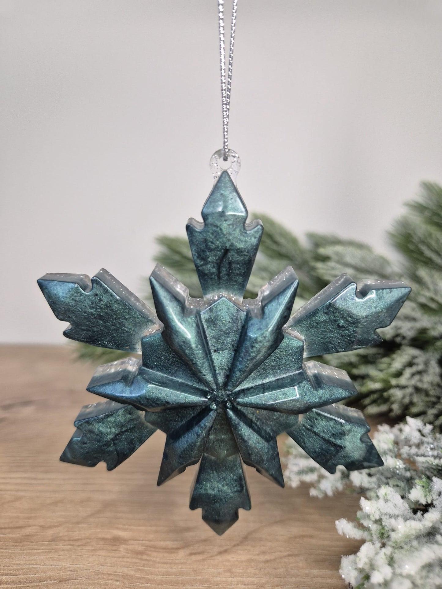 Handmade Resin snowflake Christmas ornament