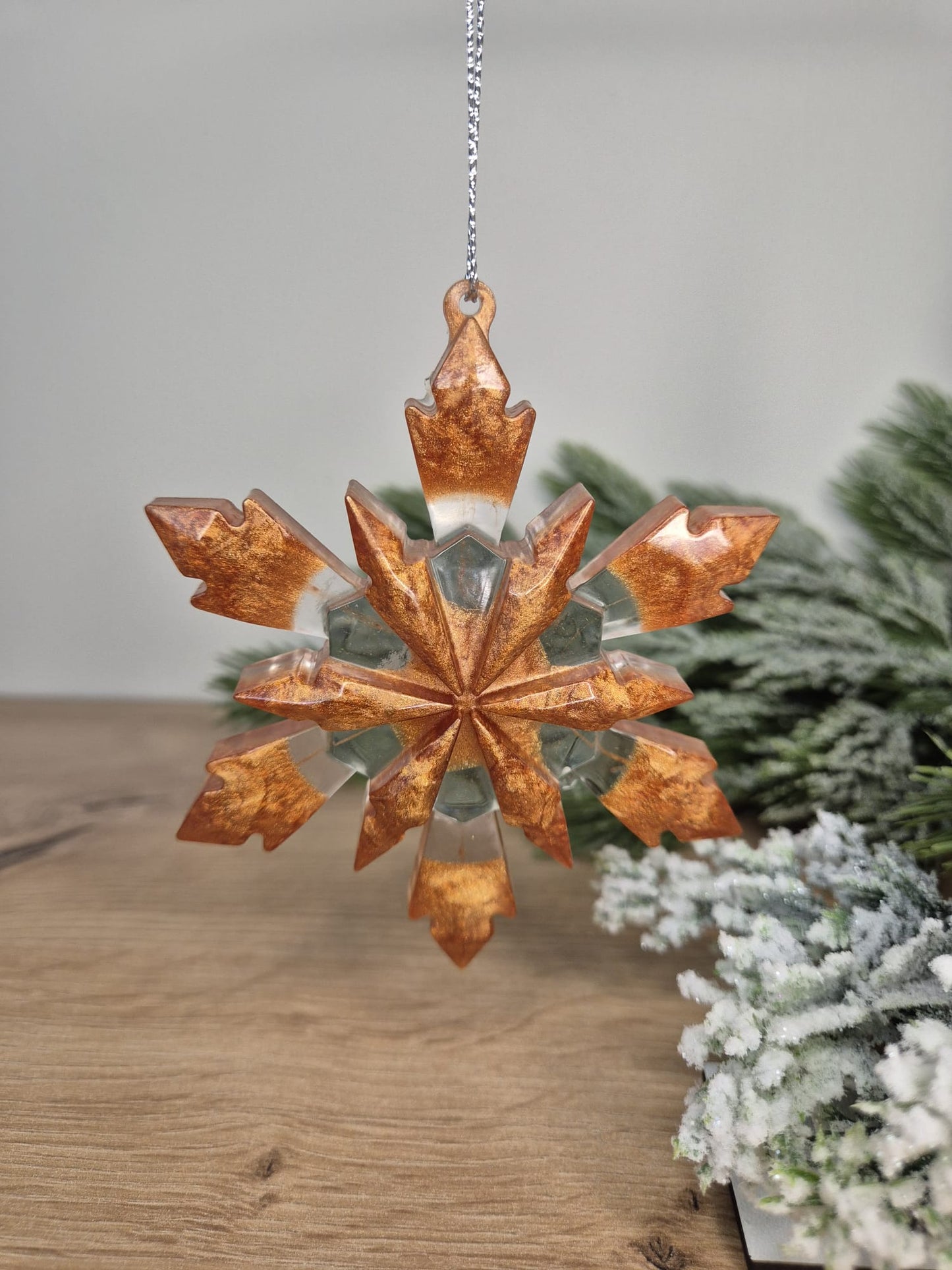 Handmade Resin snowflake Christmas ornament