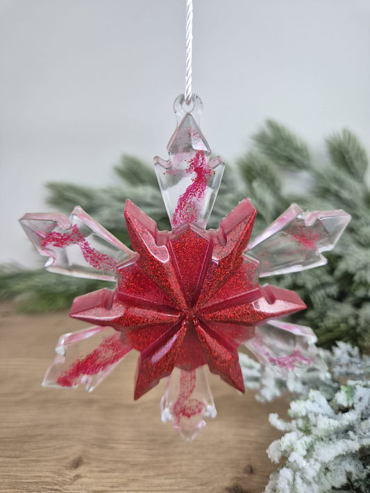 Handmade Resin snowflake Christmas ornament