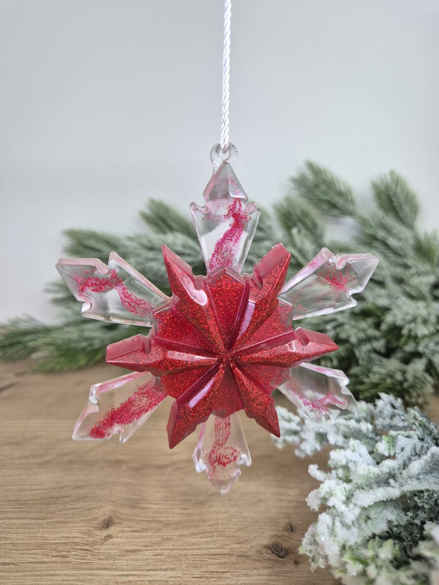 Handmade Resin snowflake Christmas ornament