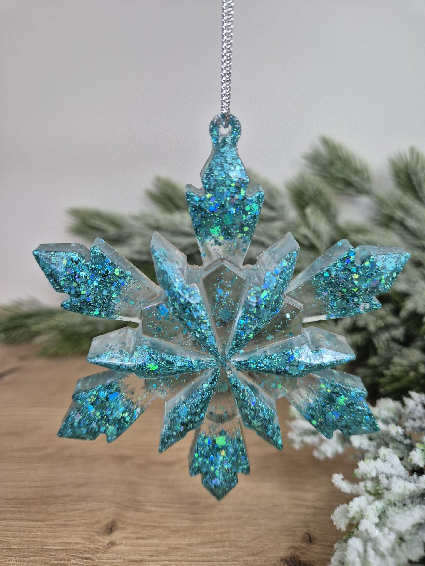 Handmade Resin snowflake Christmas ornament