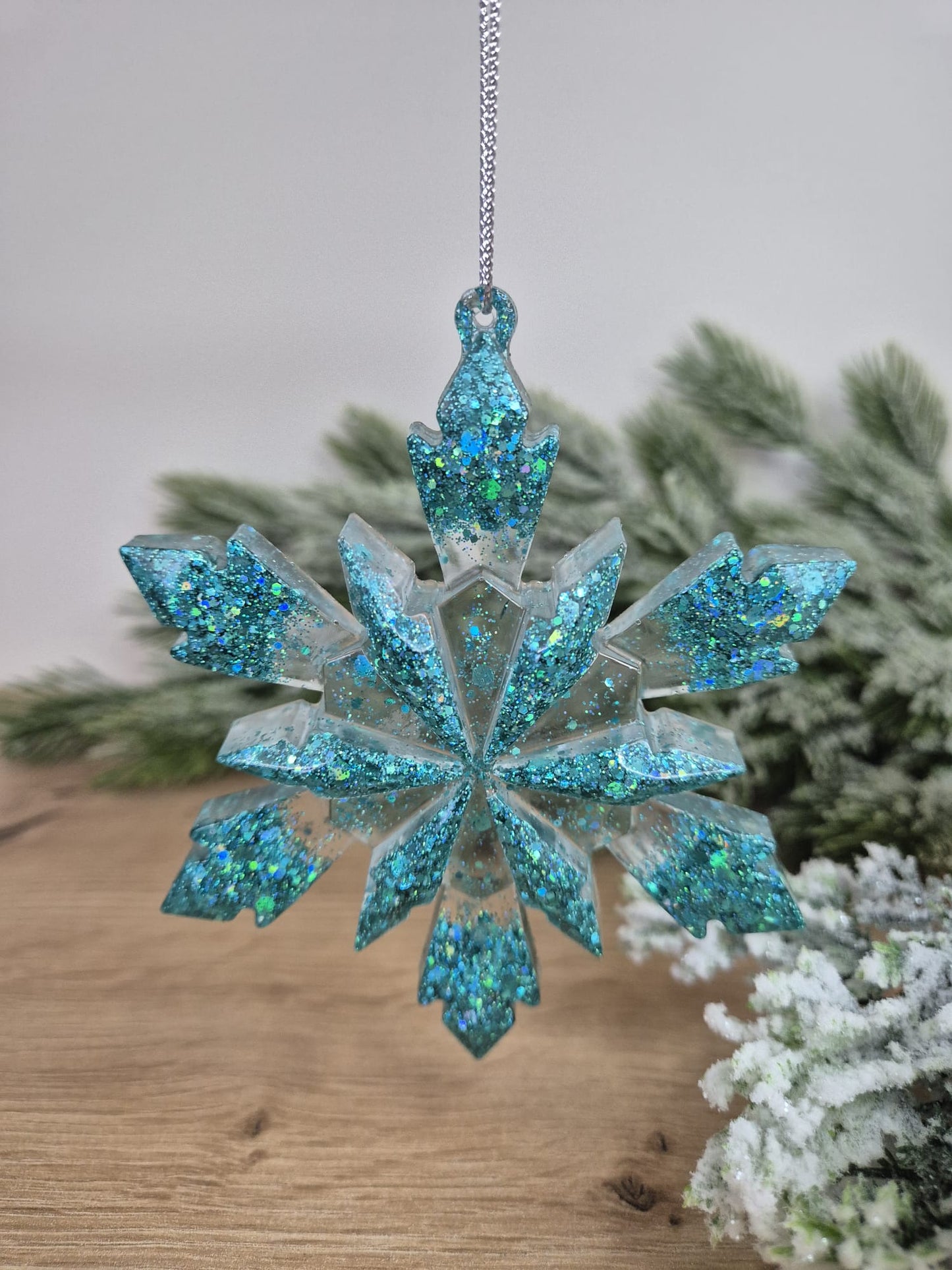 Handmade Resin snowflake Christmas ornament