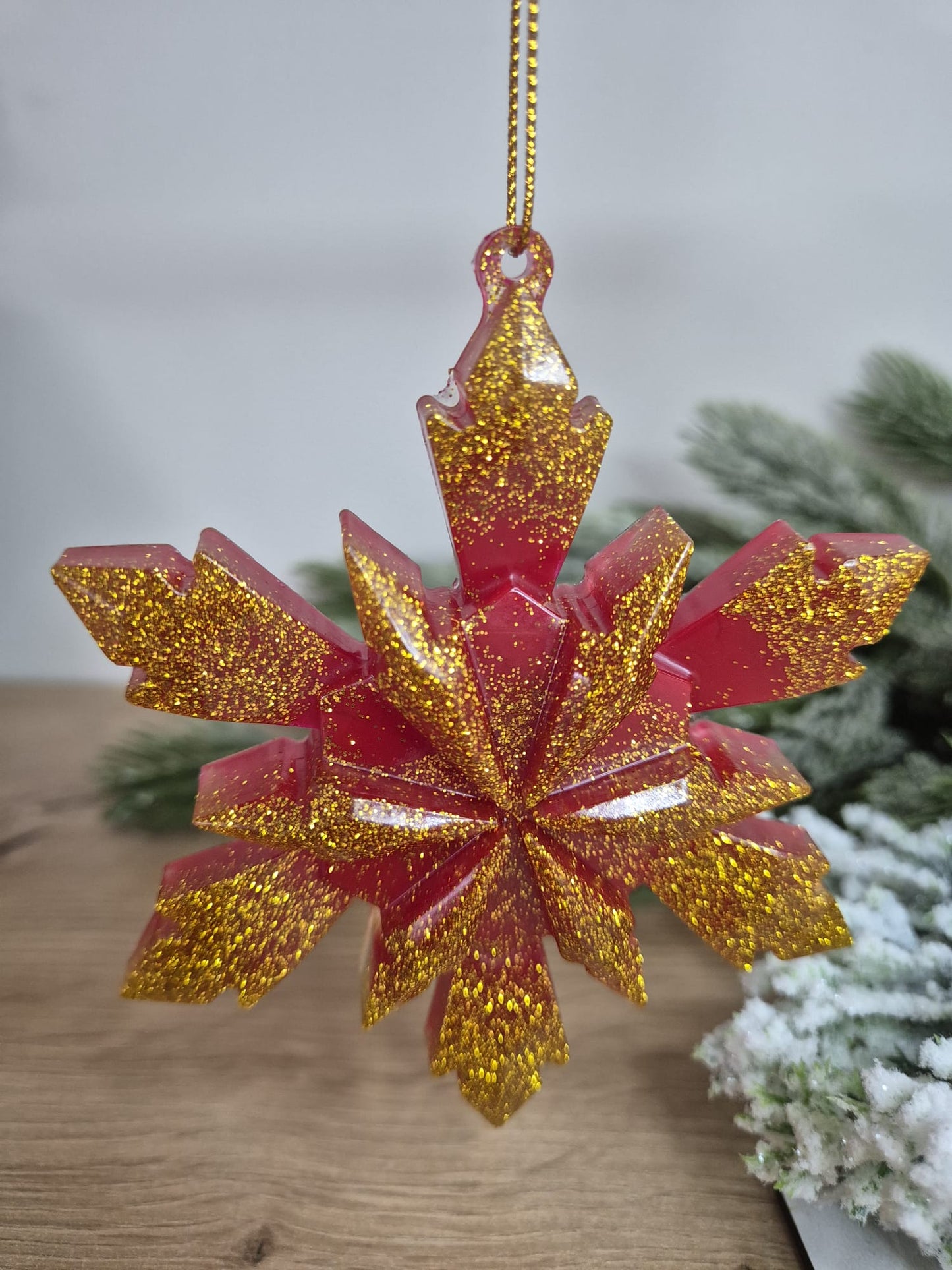 Handmade Resin snowflake Christmas ornament