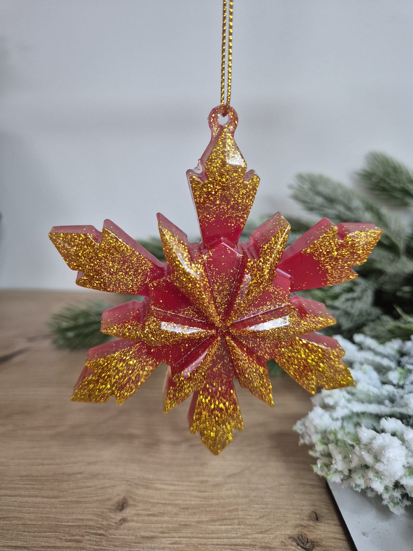 Handmade Resin snowflake Christmas ornament