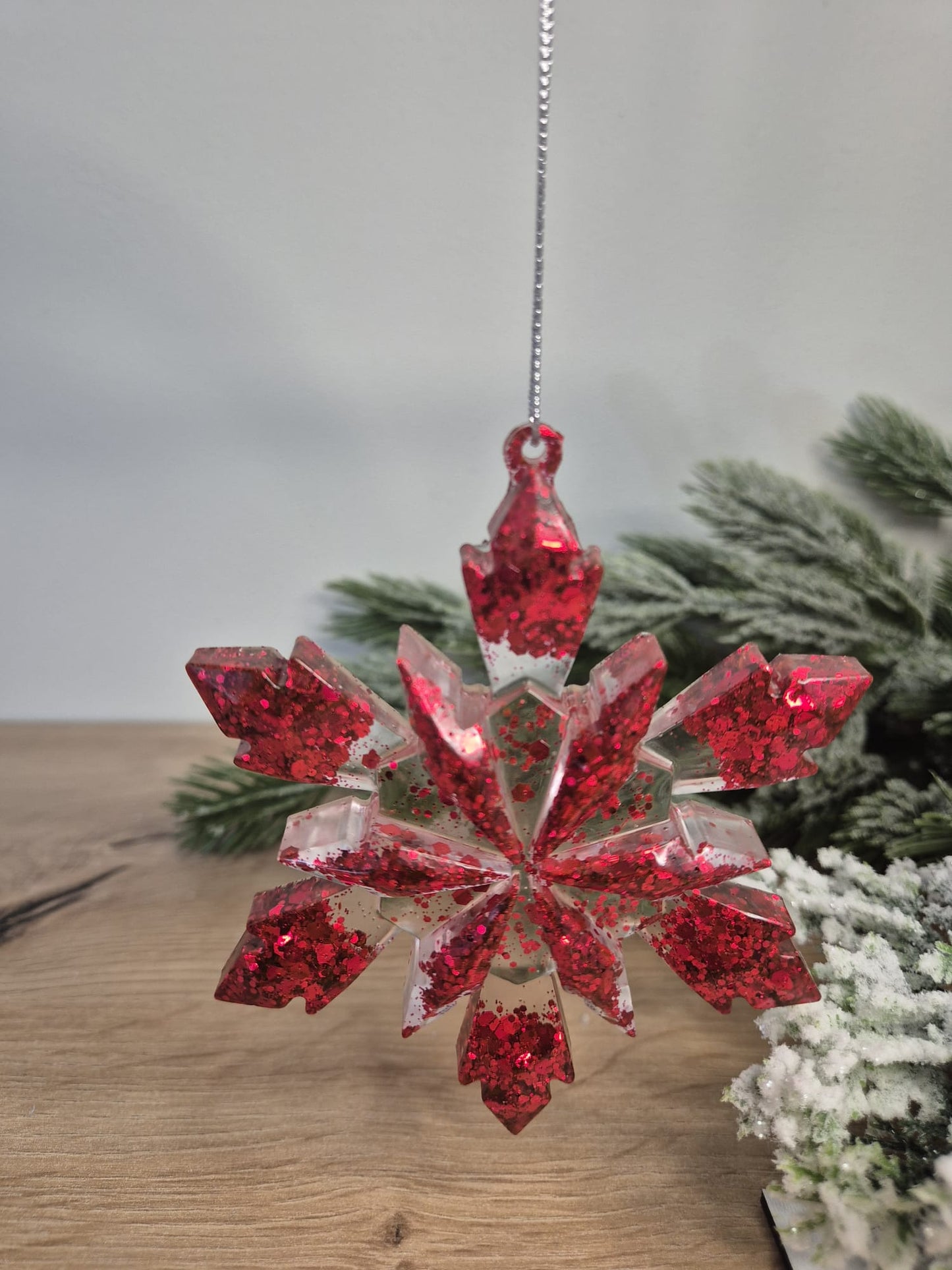 Handmade Resin snowflake Christmas ornament