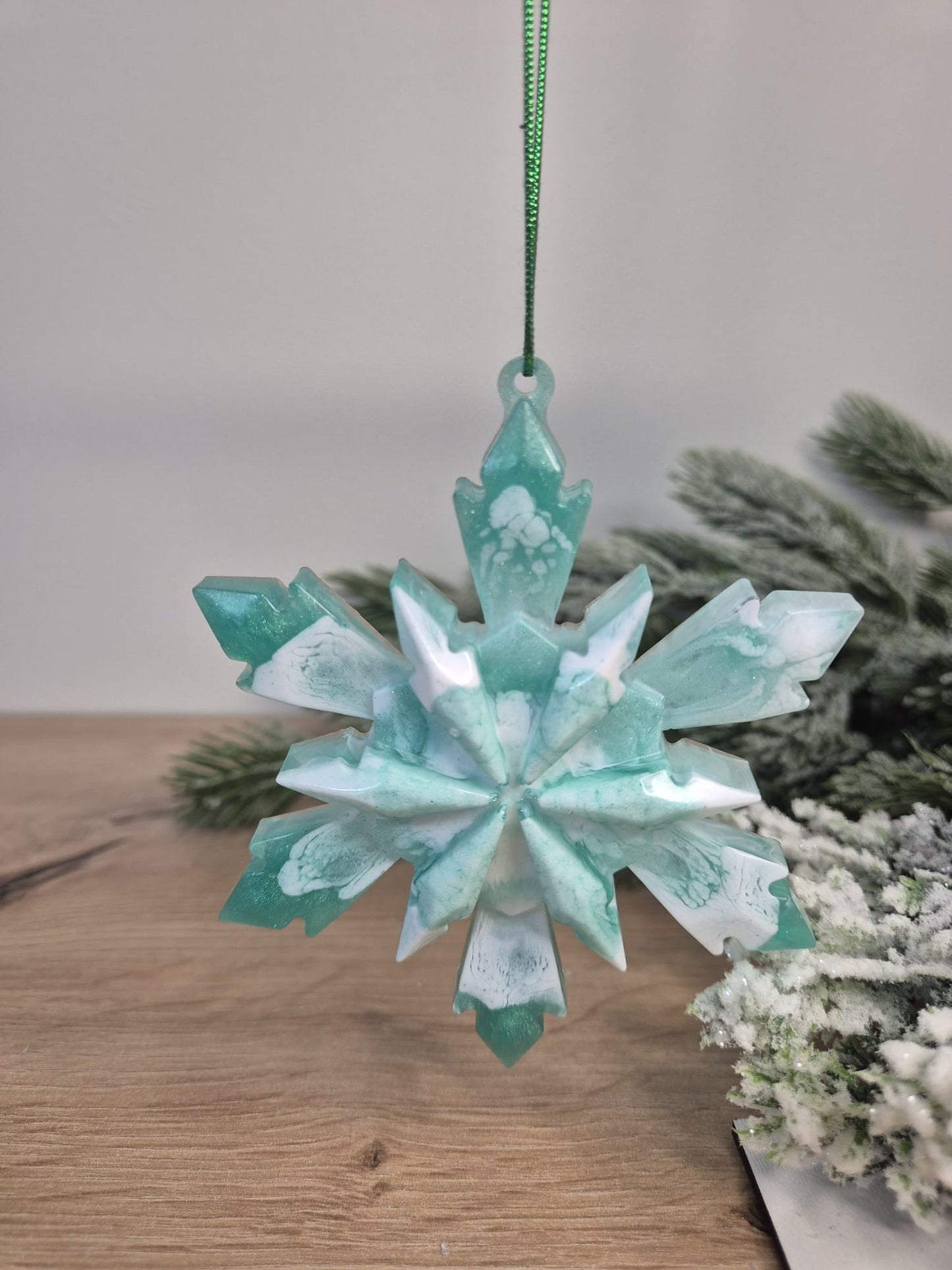 Handmade Resin snowflake Christmas ornament