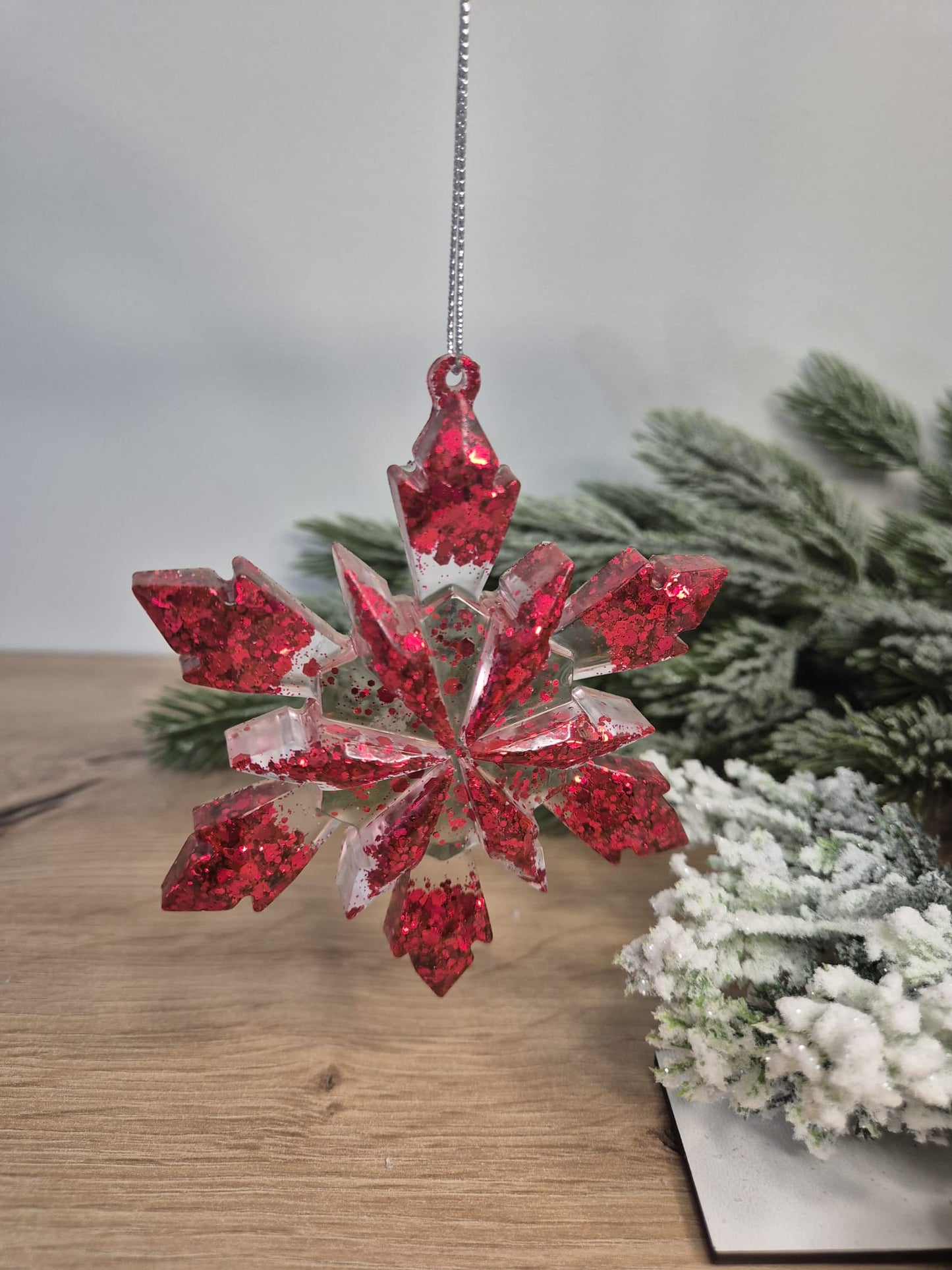 Handmade Resin snowflake Christmas ornament