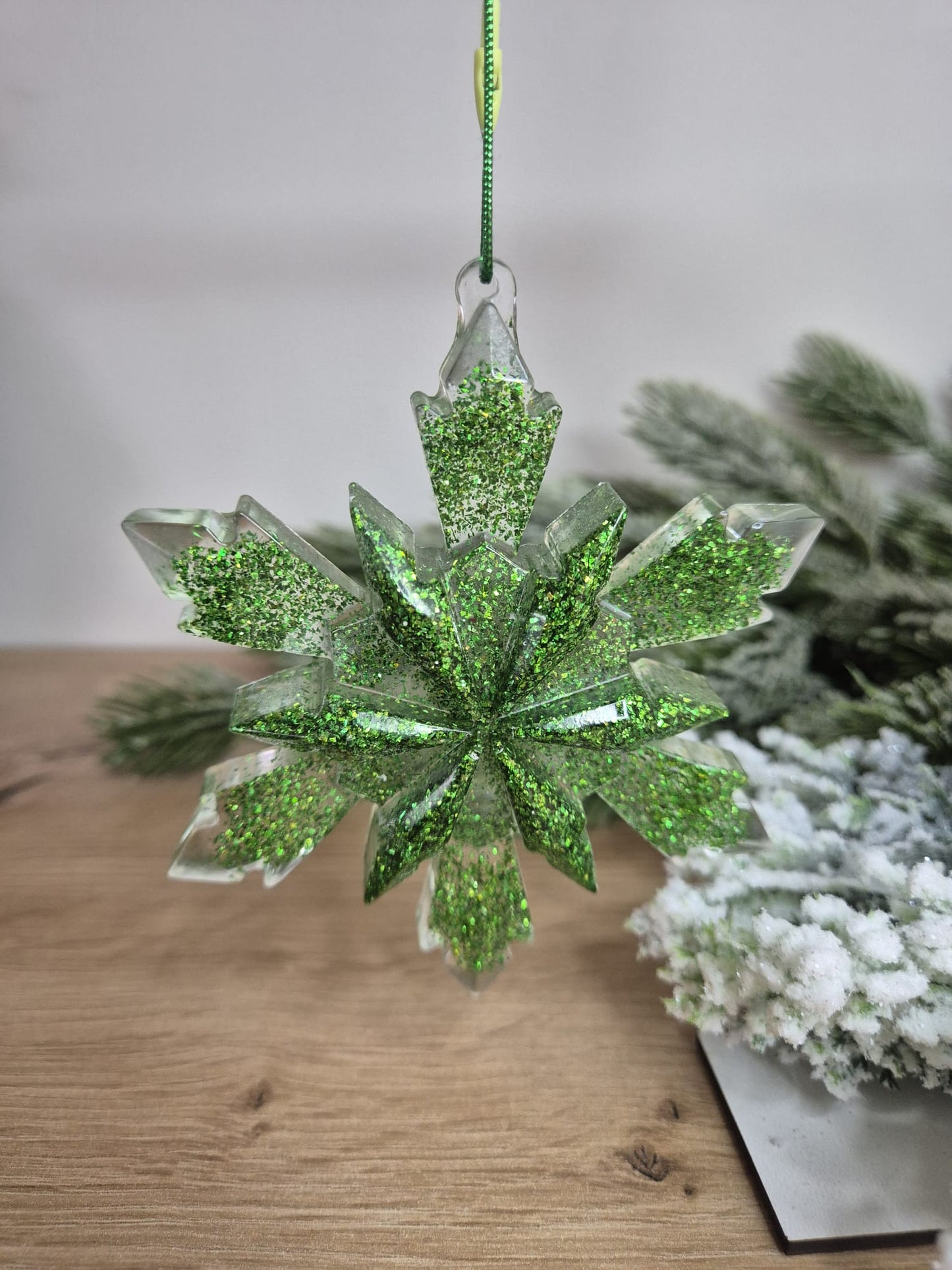 Handmade Resin snowflake Christmas ornament
