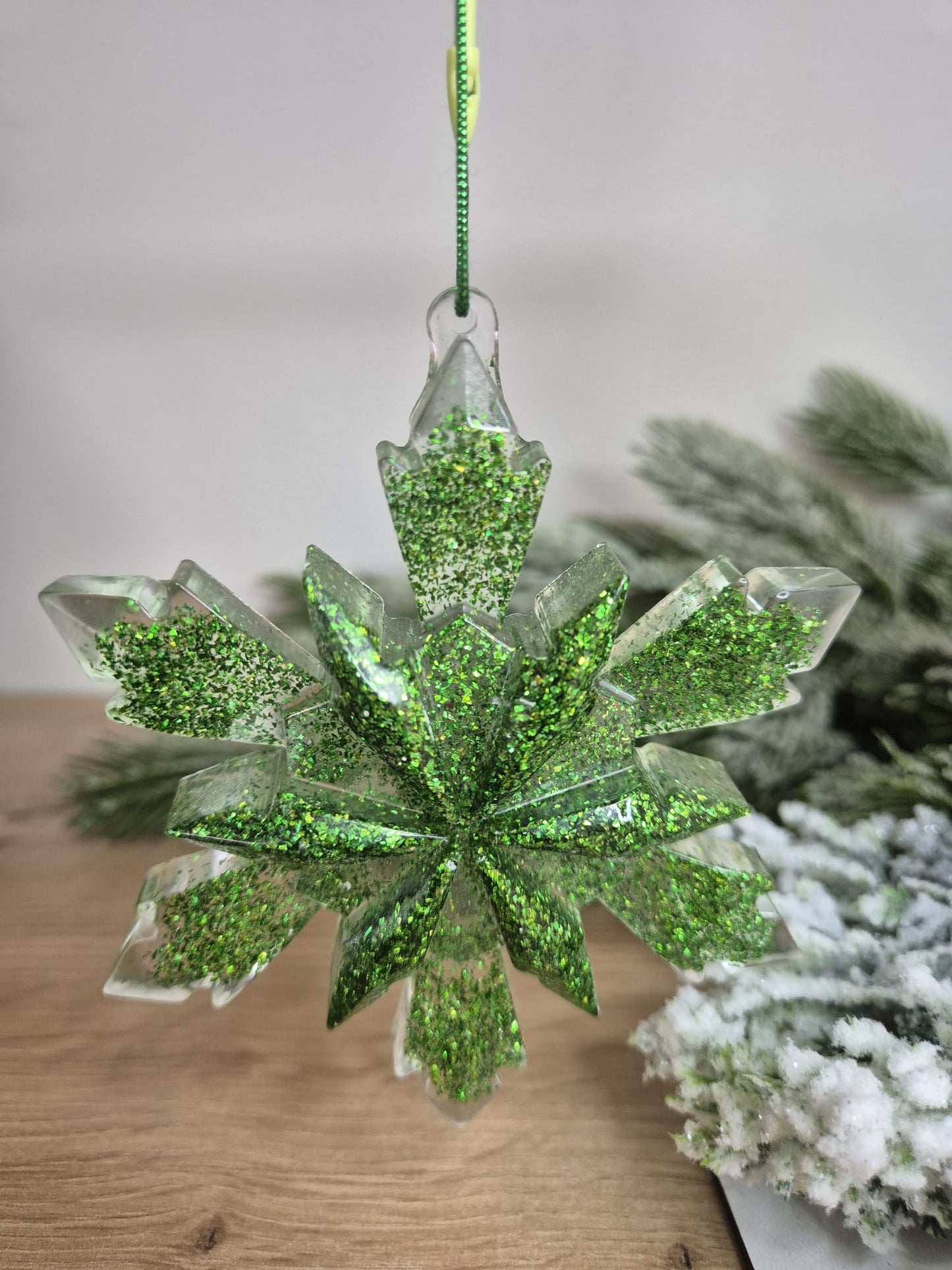 Handmade Resin snowflake Christmas ornament