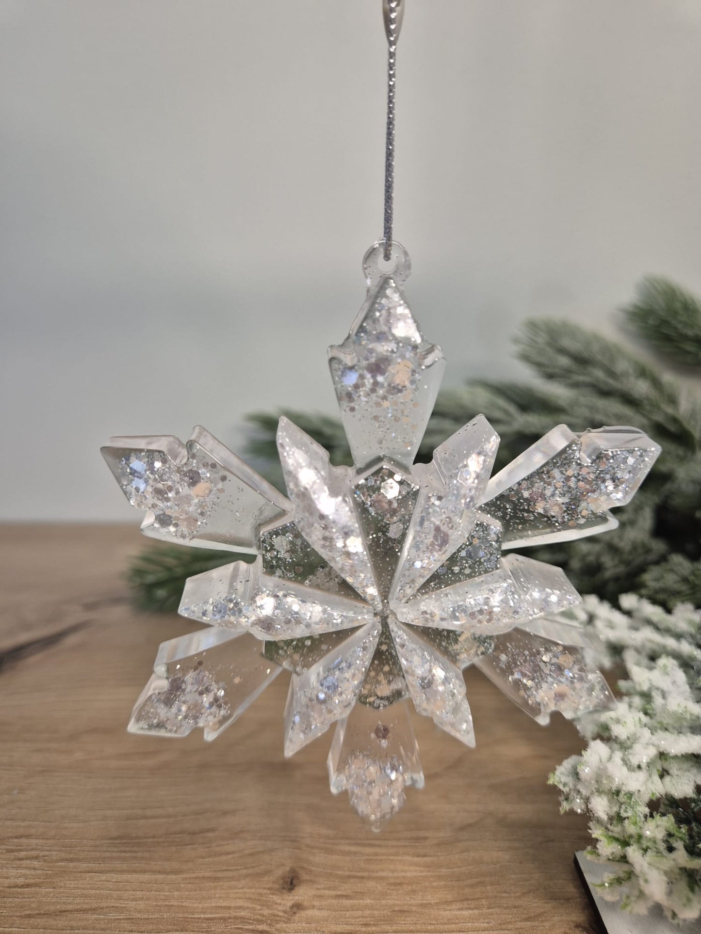 Handmade Resin snowflake Christmas ornament