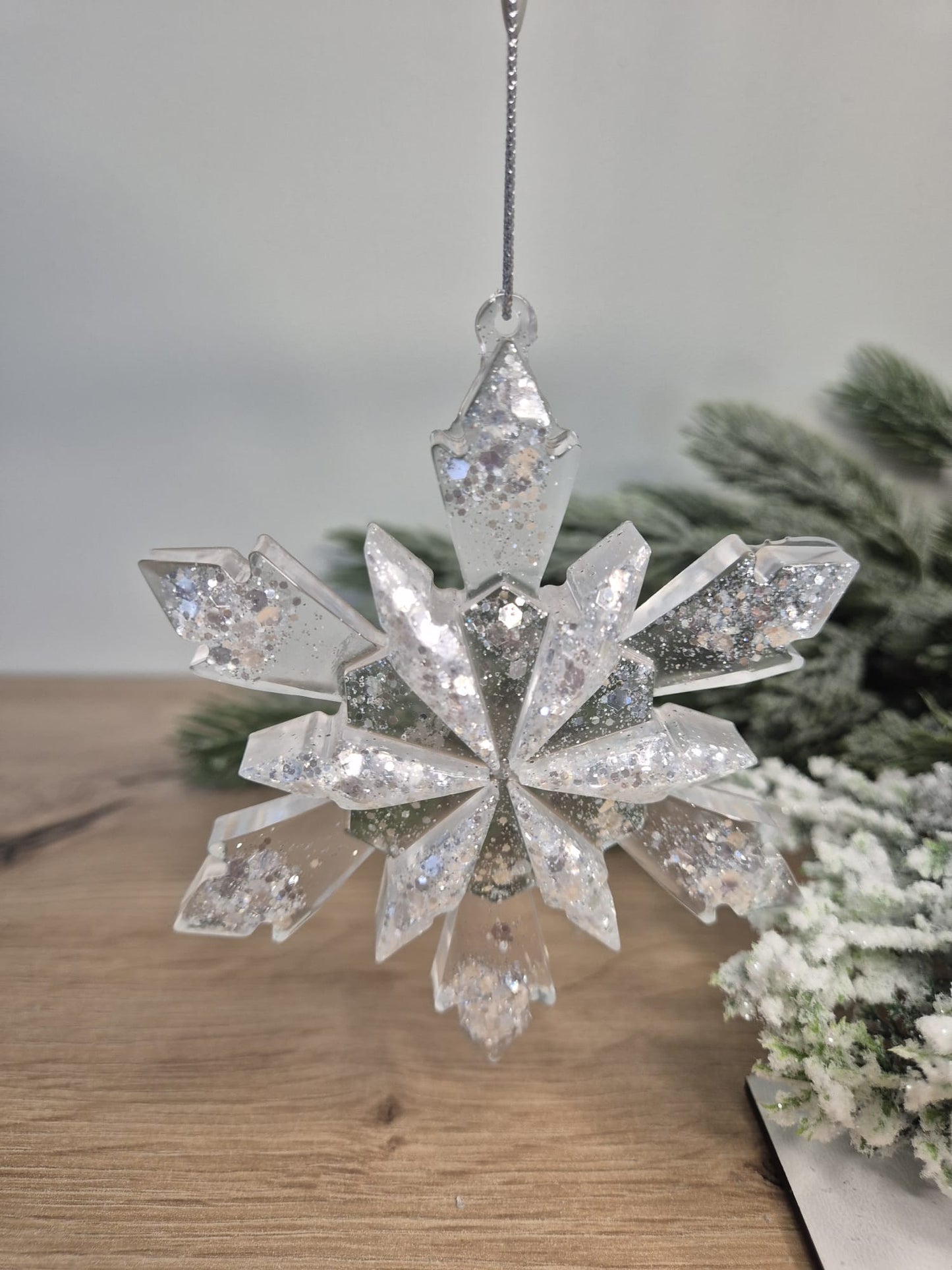 Handmade Resin snowflake Christmas ornament