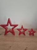 Set of 3 Resin Star Christmas Decorations