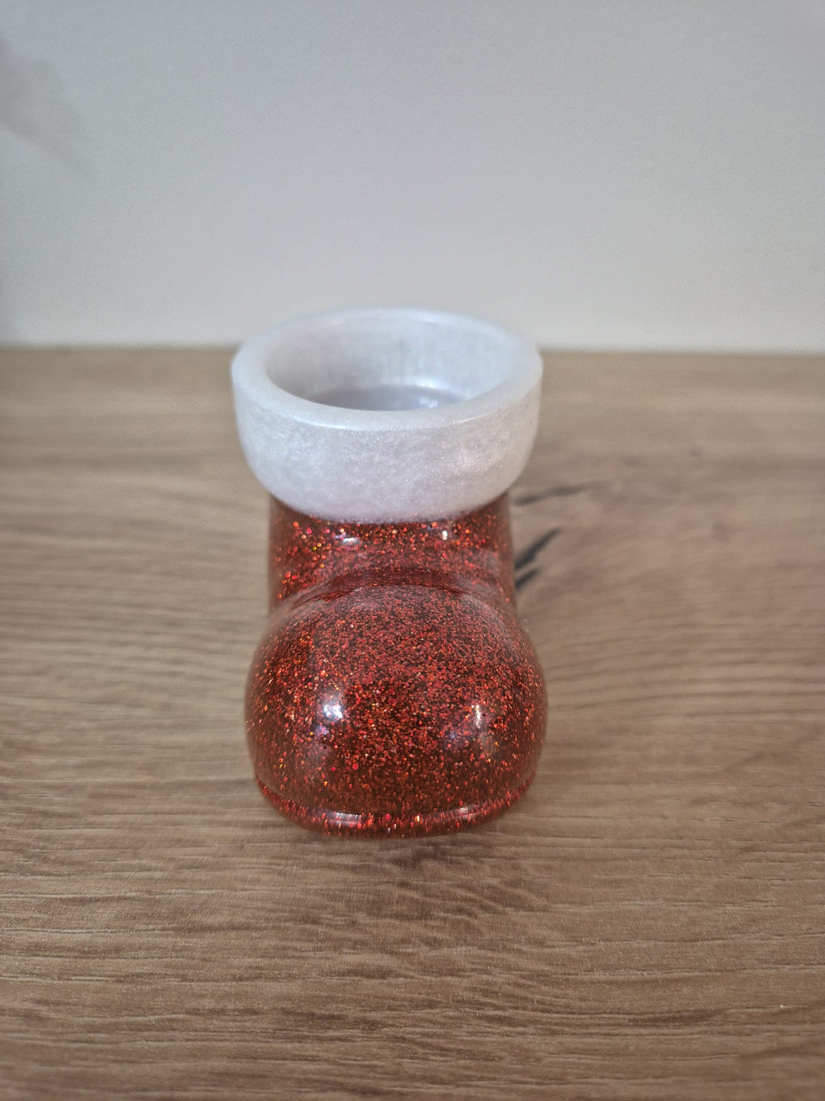 Handmade resin Santa's Boot candle holder