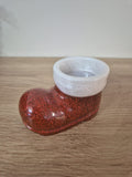 Handmade resin Santa's Boot candle holder