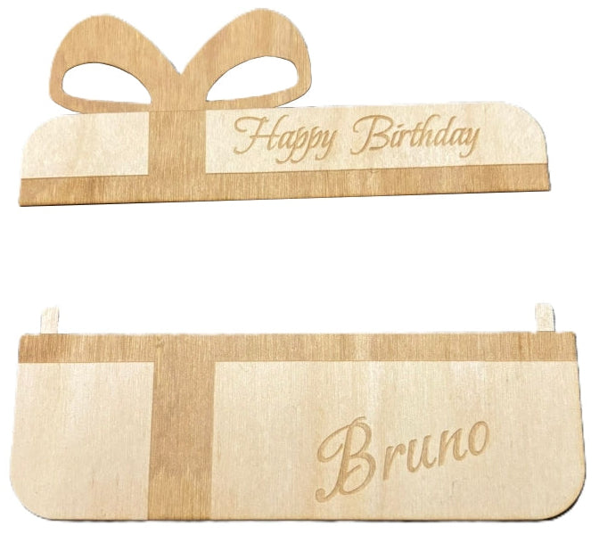 Wooden gift box money holder