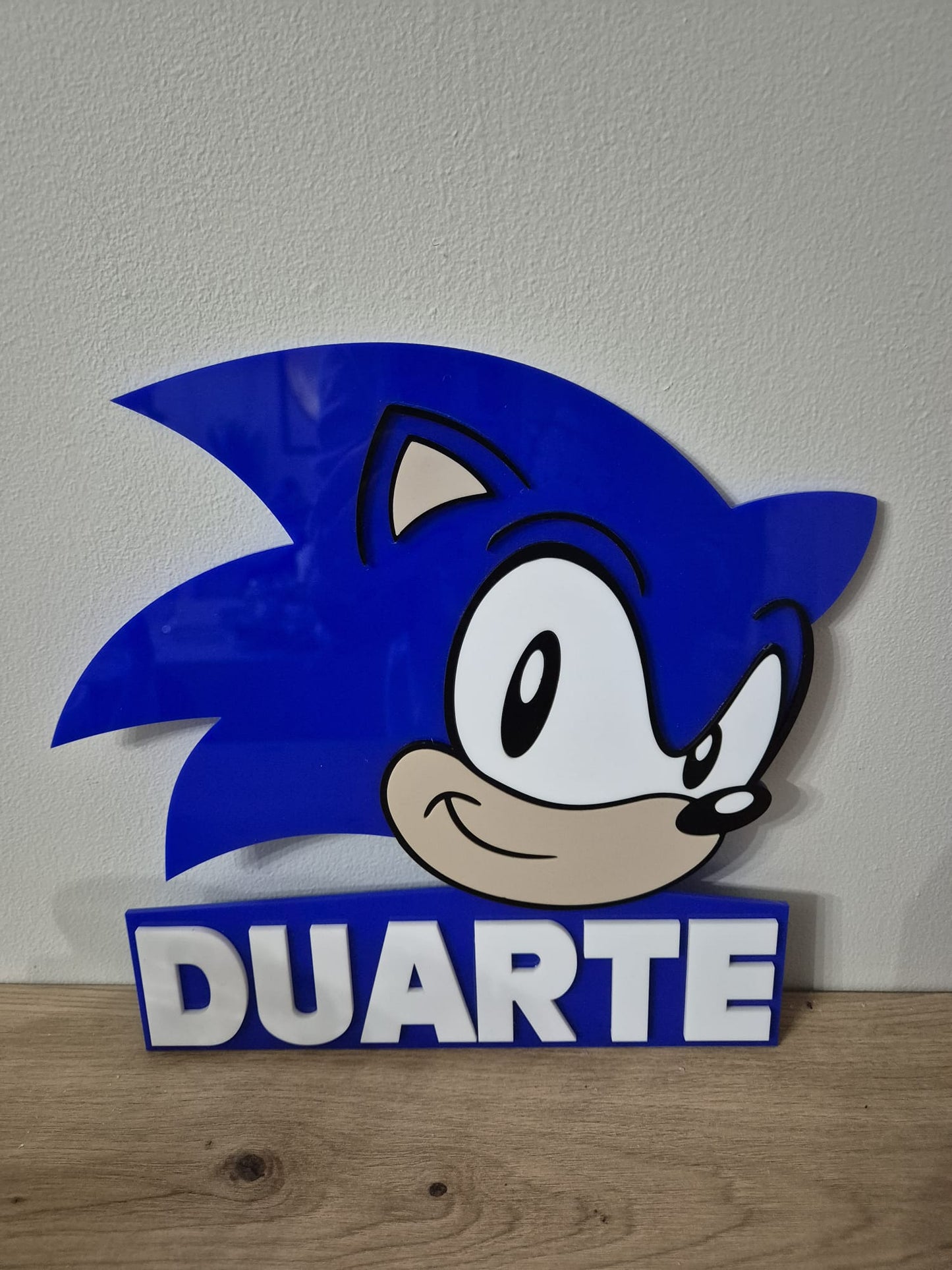 Personalised Blue Hedgehog Name Door Sign