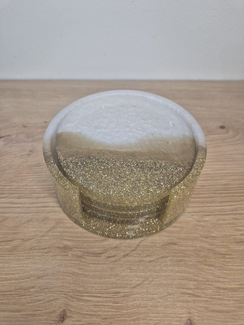 Set of resin coasters with stand