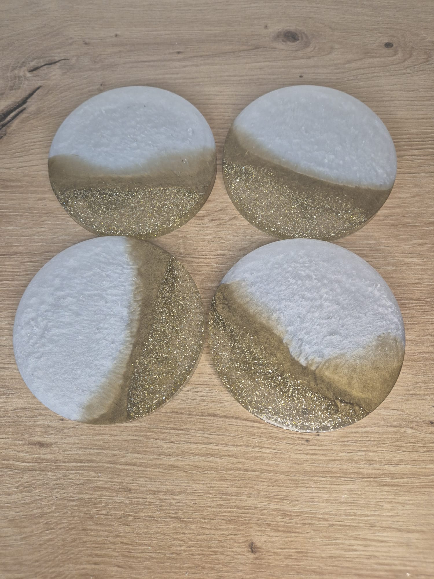 Set of resin coasters with stand
