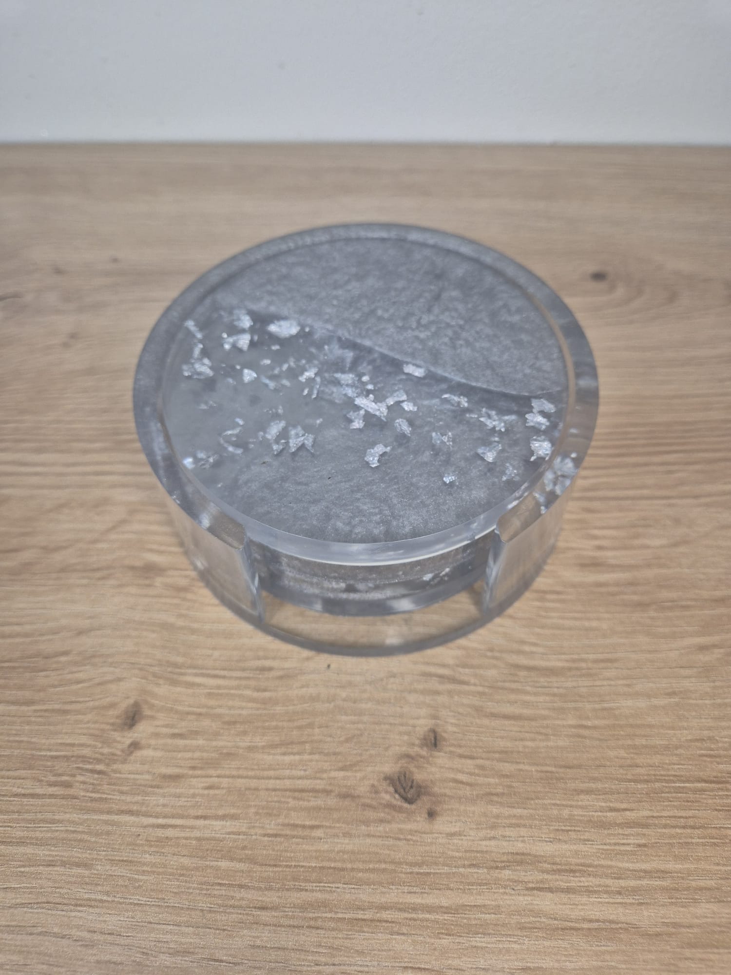 Set of resin coasters with stand