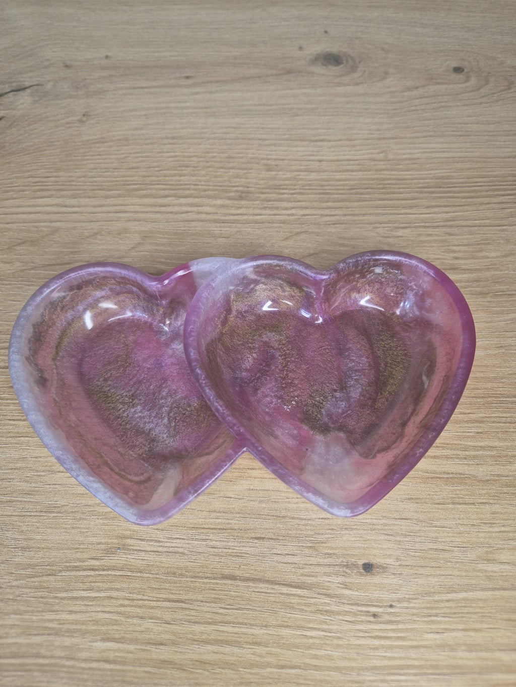 Resin double heart shaped tray