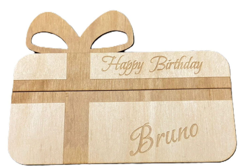Wooden gift box money holder