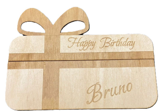 Wooden gift box money holder