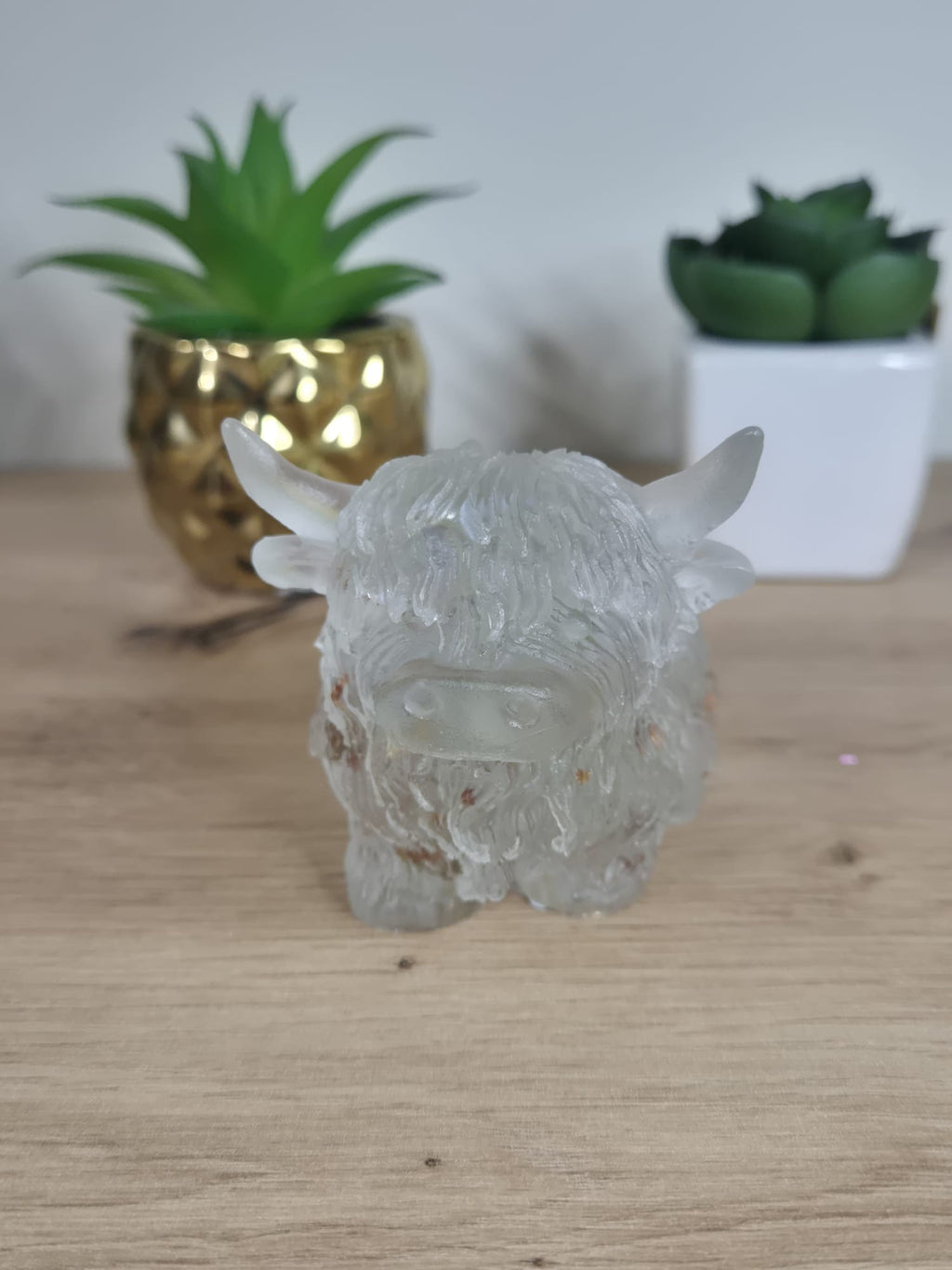 Handmade Resin Highland Cow Figure