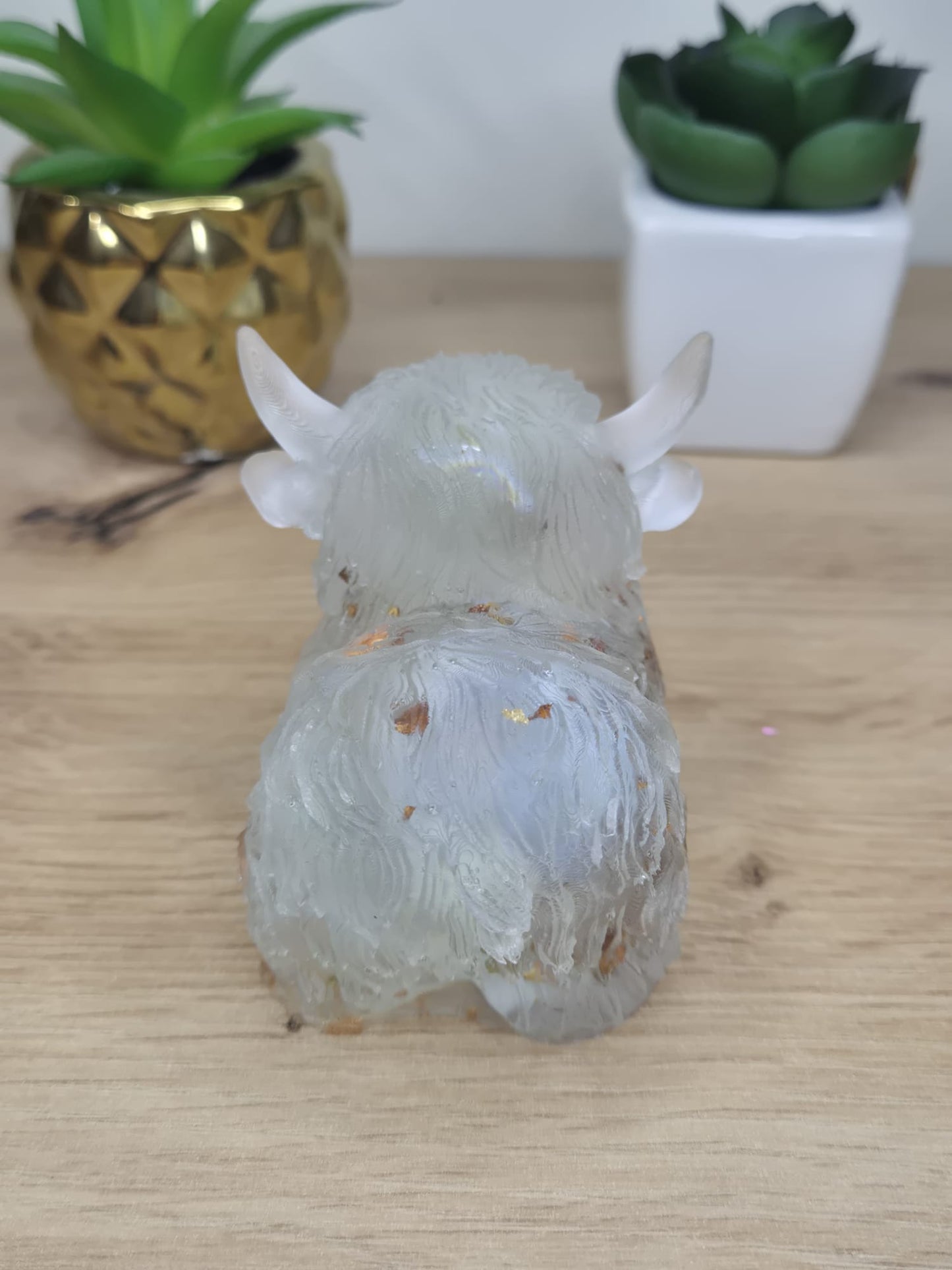 Handmade Resin Highland Cow Figure