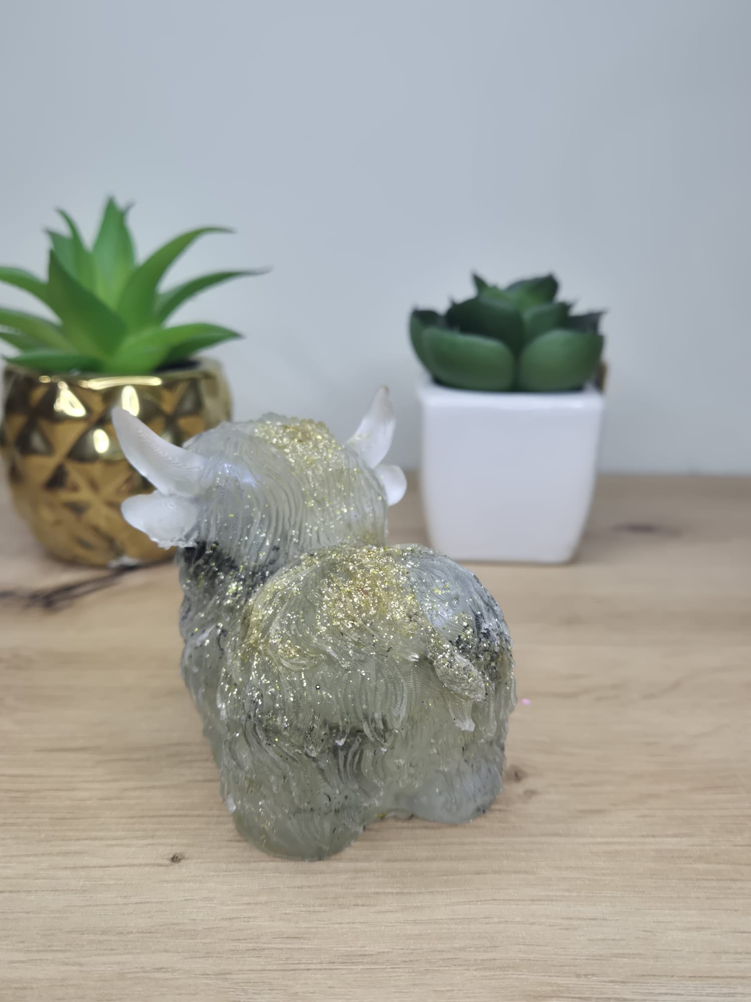 Handmade Resin Highland Cow Figure
