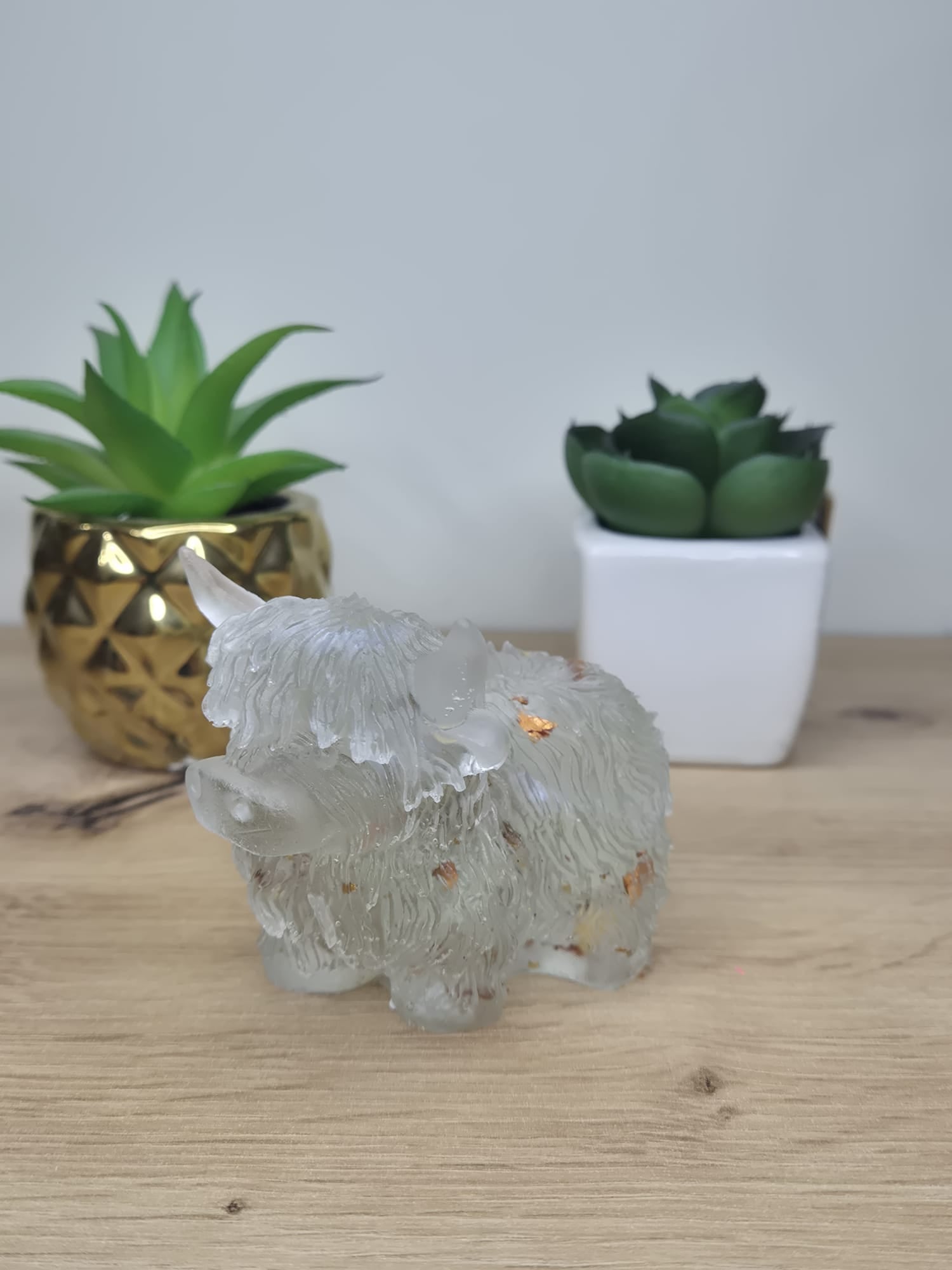 Handmade Resin Highland Cow Figure