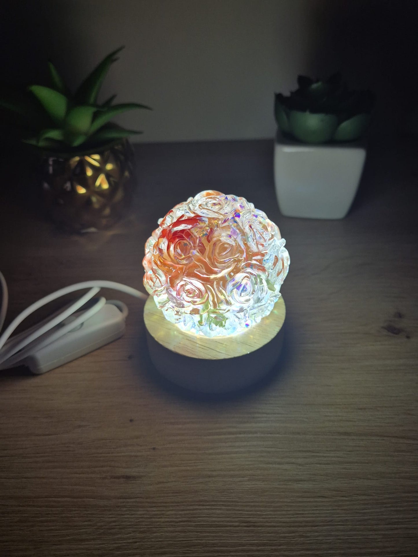 Resin Flower Night Lamp