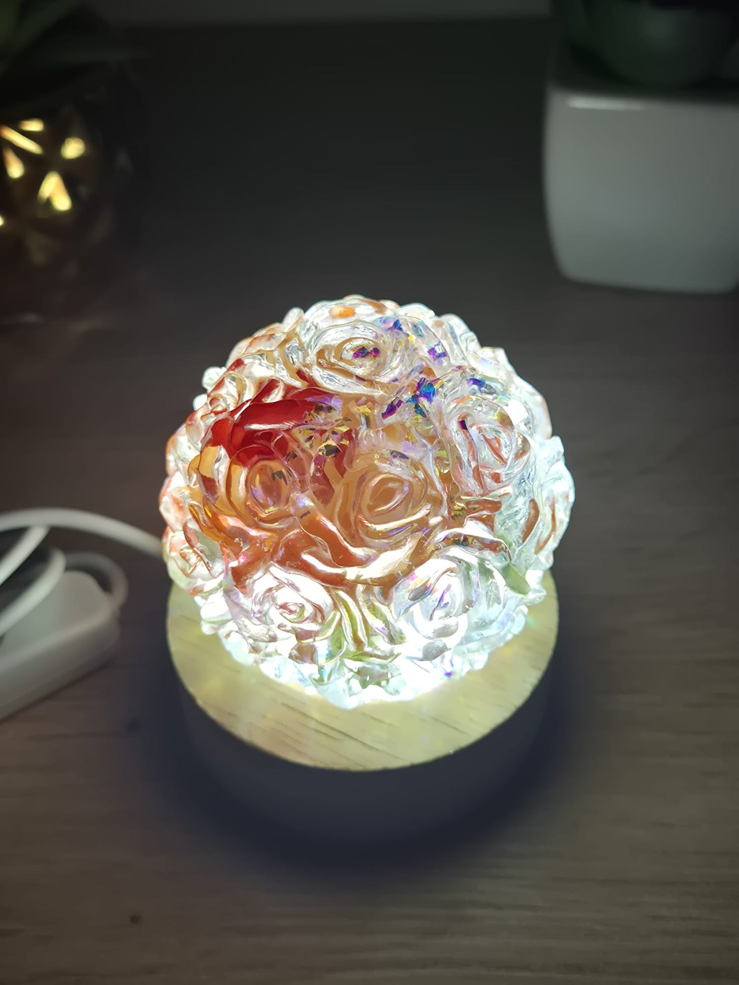 Resin Flower Night Lamp