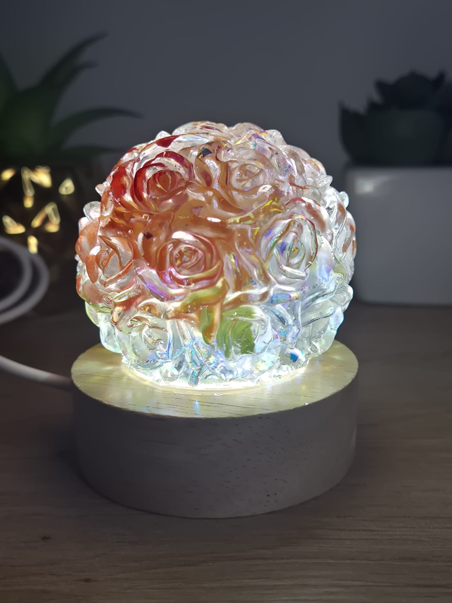 Resin Flower Night Lamp