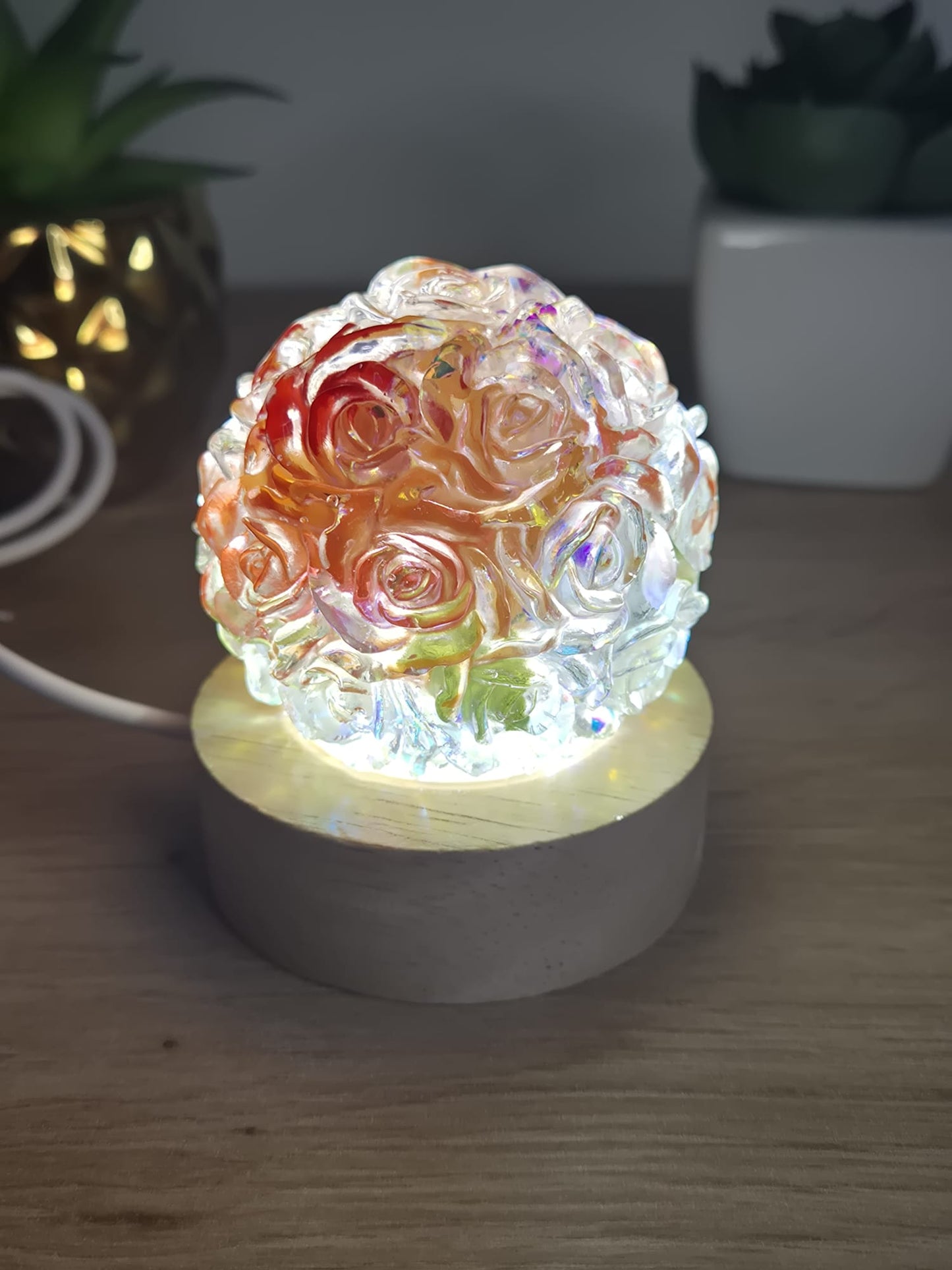 Resin Flower Night Lamp